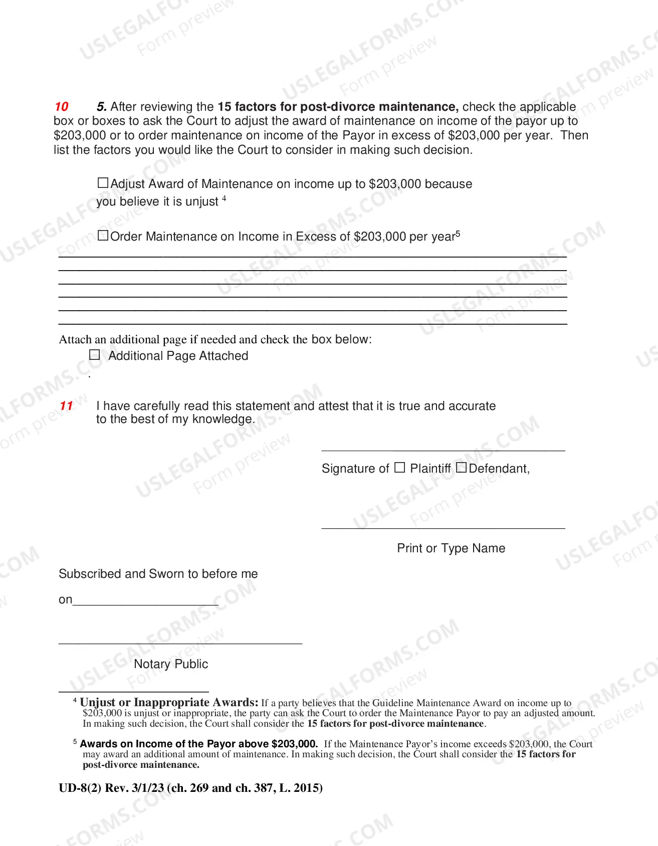 Preview Maintenance Guidelines Worksheet (UD-8(2))