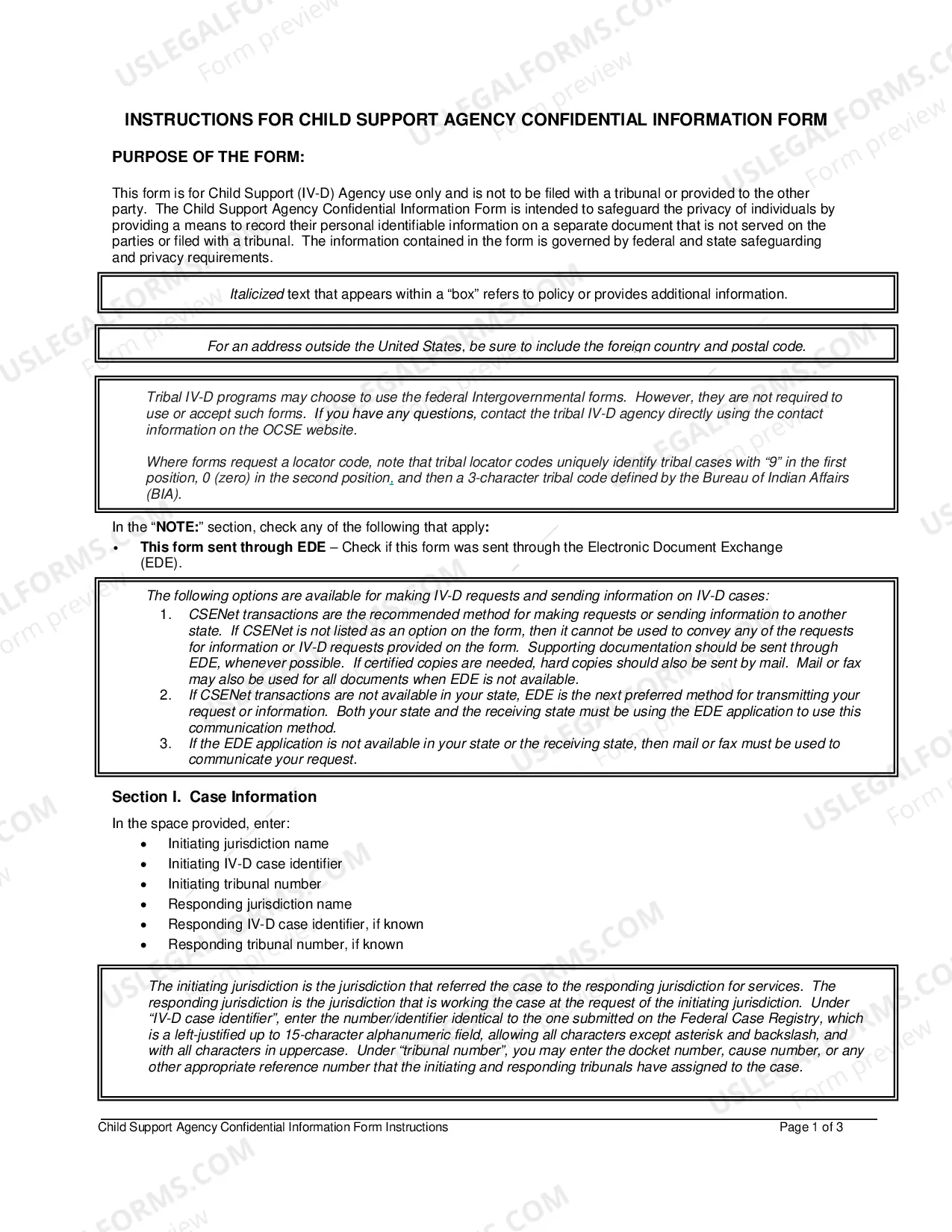 Preview Child Support Agency Confidential Information Form
