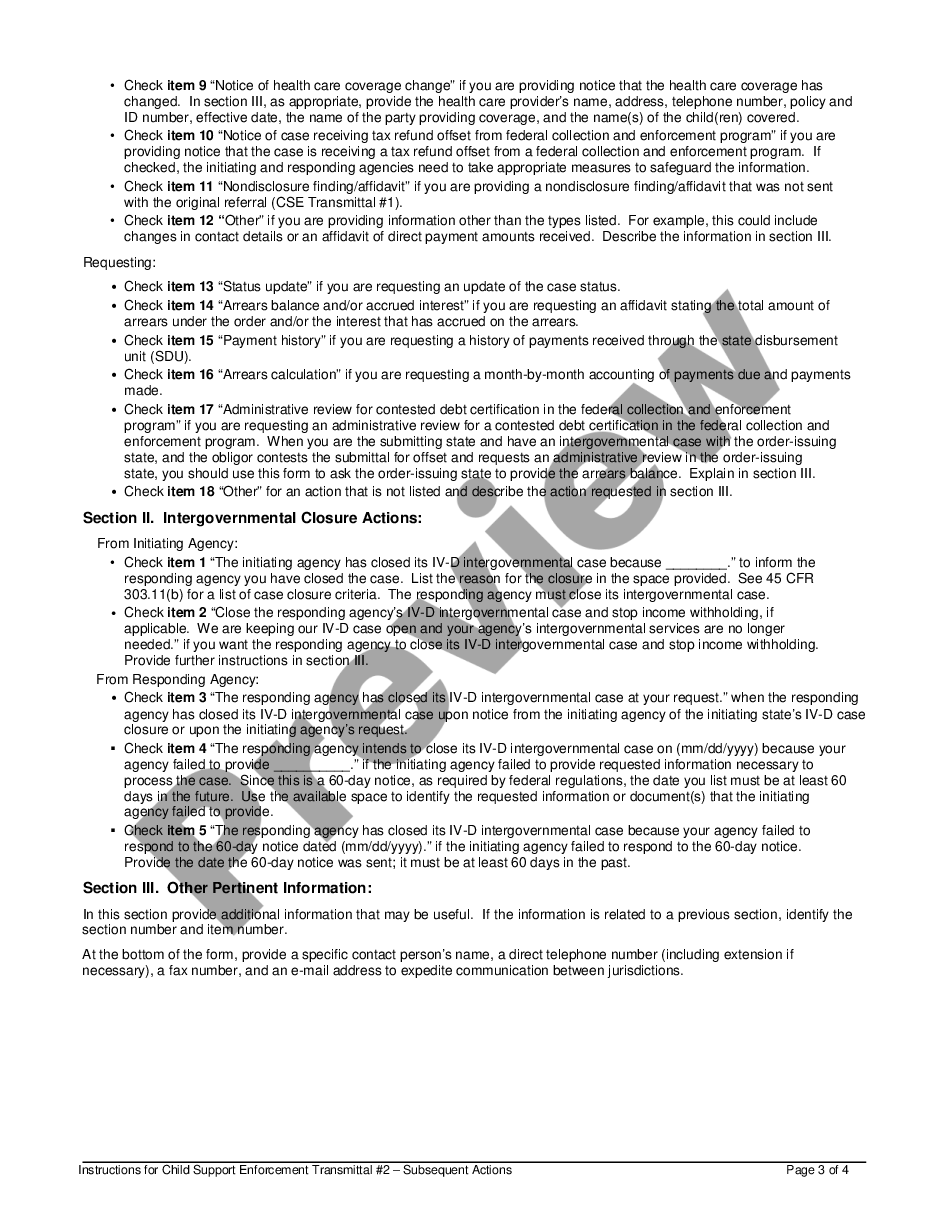 page 4 Child Support Enforcement Transmittal #2 - Subsequent Actions preview