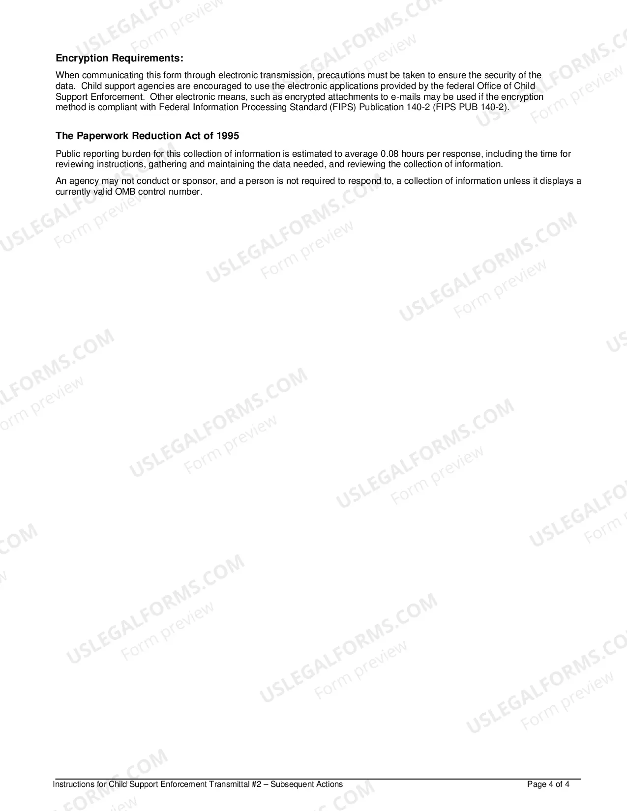 Preview Child Support Enforcement Transmittal 2 Subsequent Actions