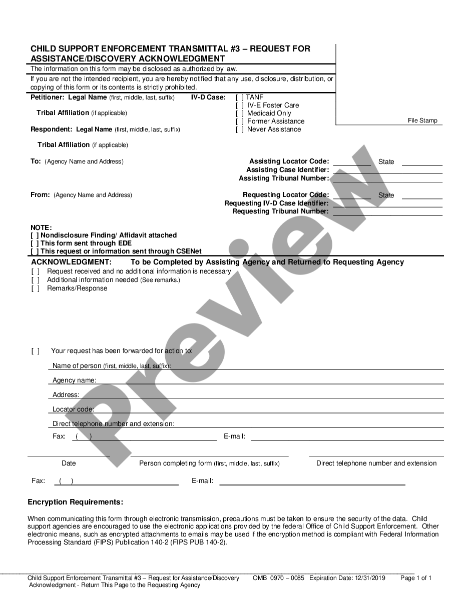 page 2 Child Support Enforcement Transmittal #3 - Request For Assistance - Discovery preview