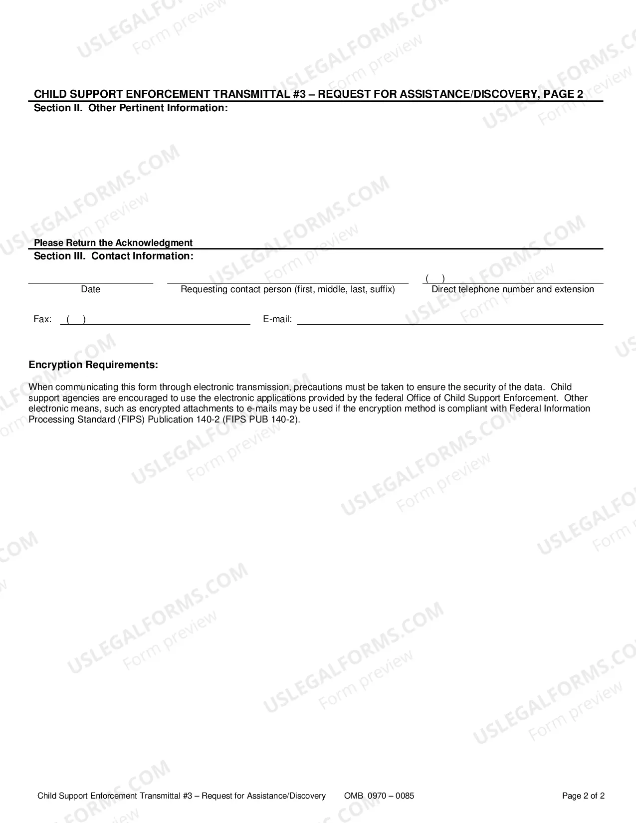 Preview Child Support Enforcement Transmittal 3 Request For Assistance Or Discovery