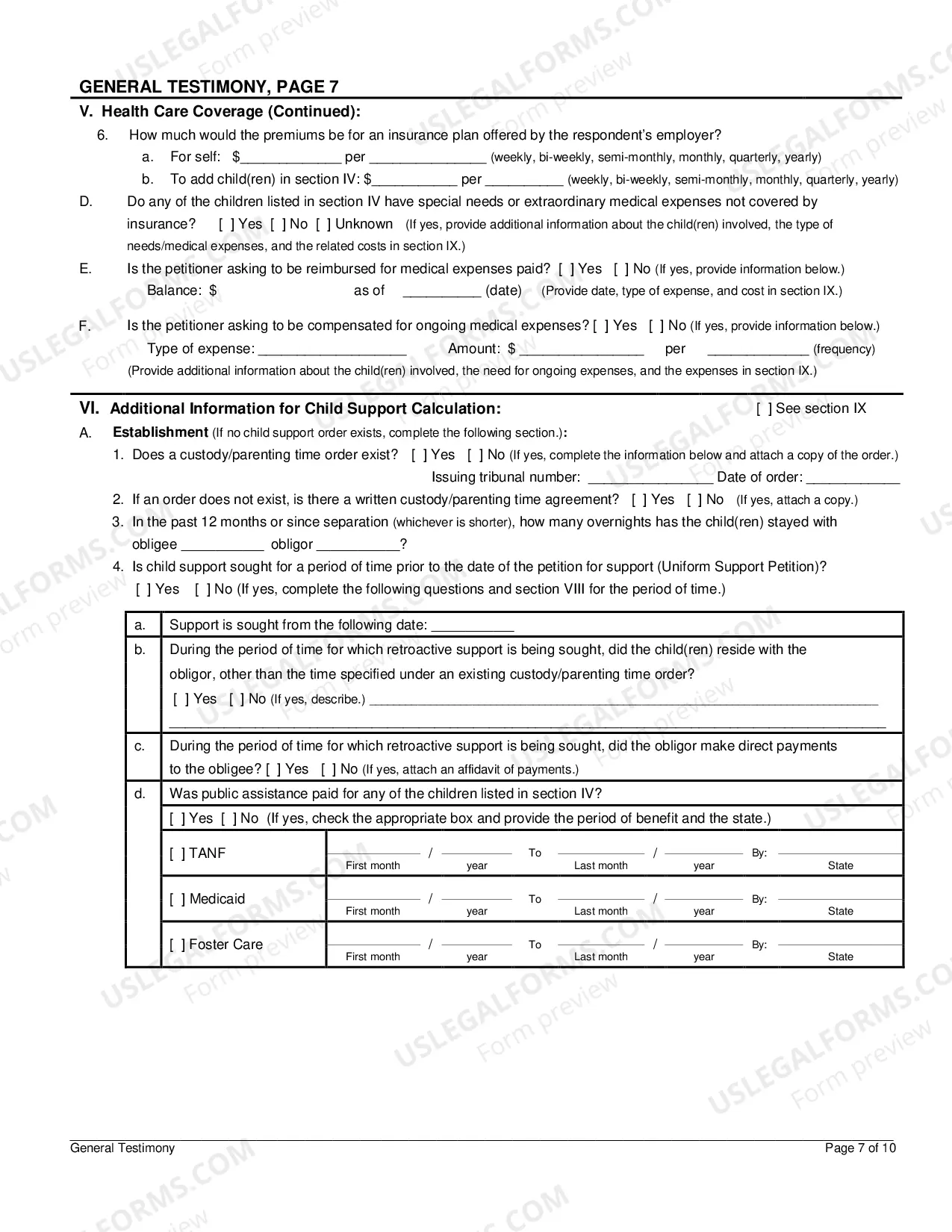 Preview General Testimony