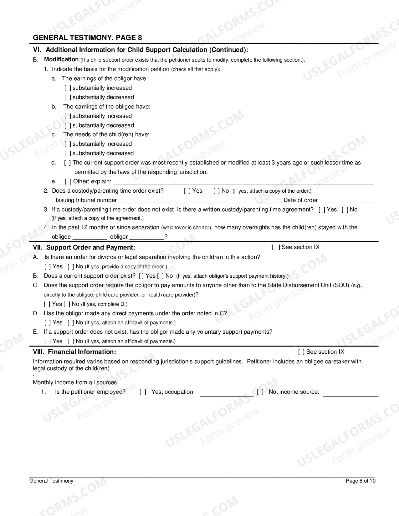 Preview General Testimony