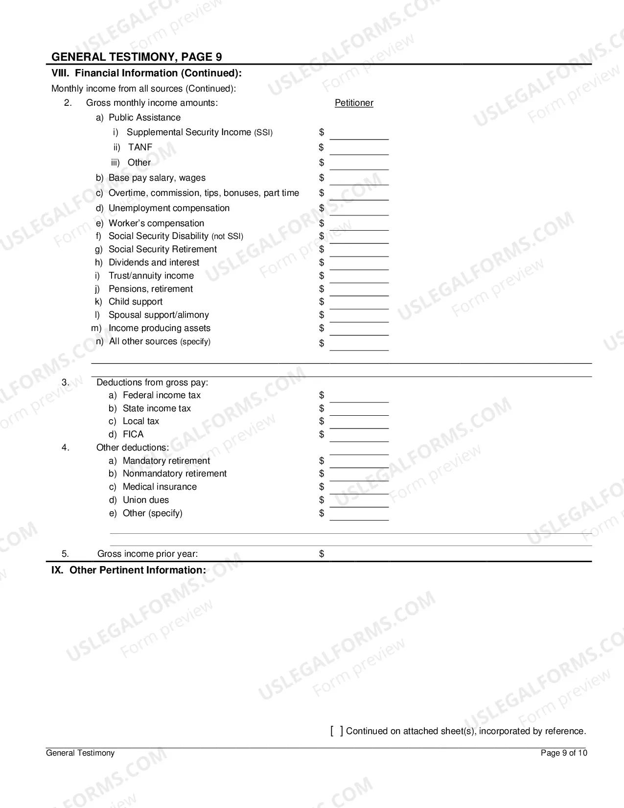 Preview General Testimony