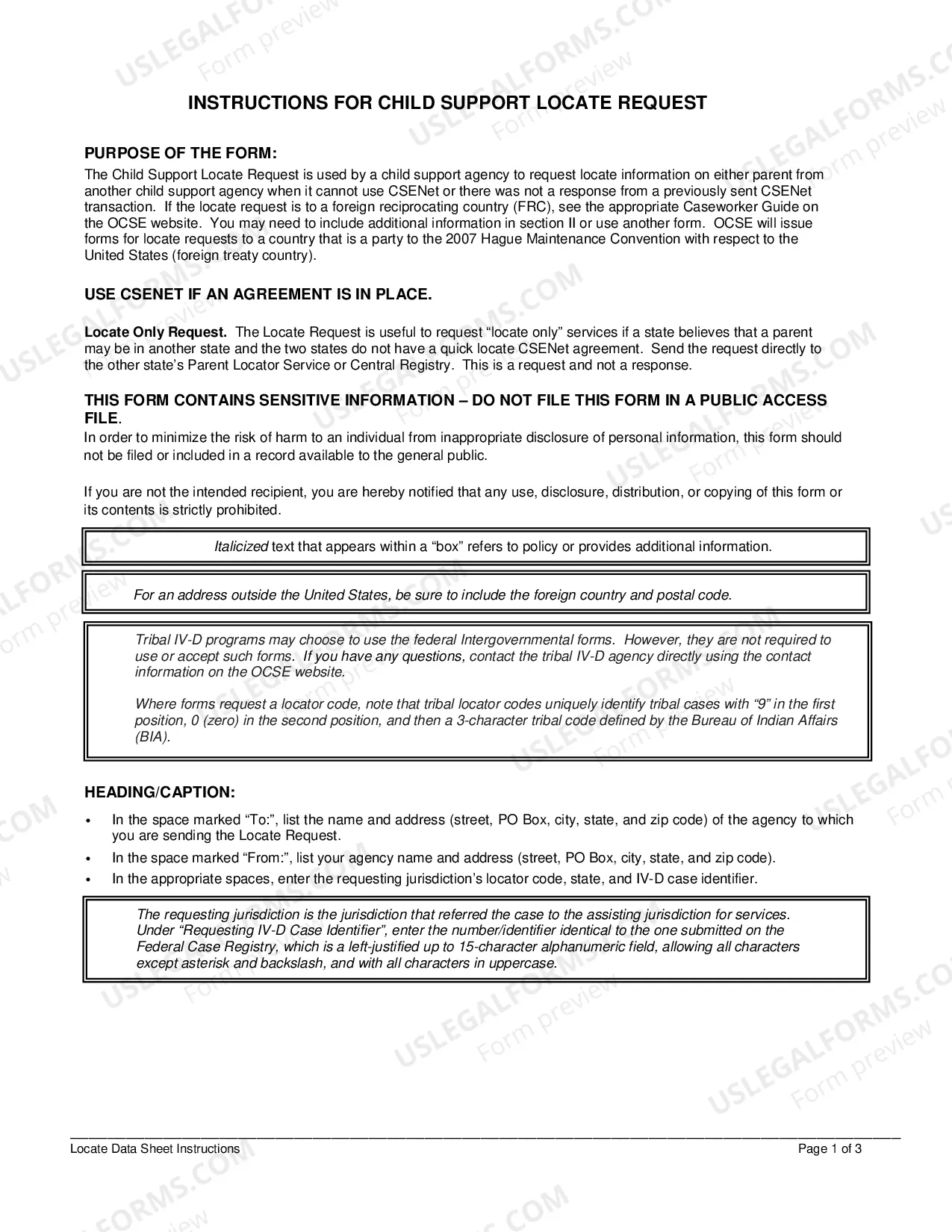 Preview Locate Data Sheet
