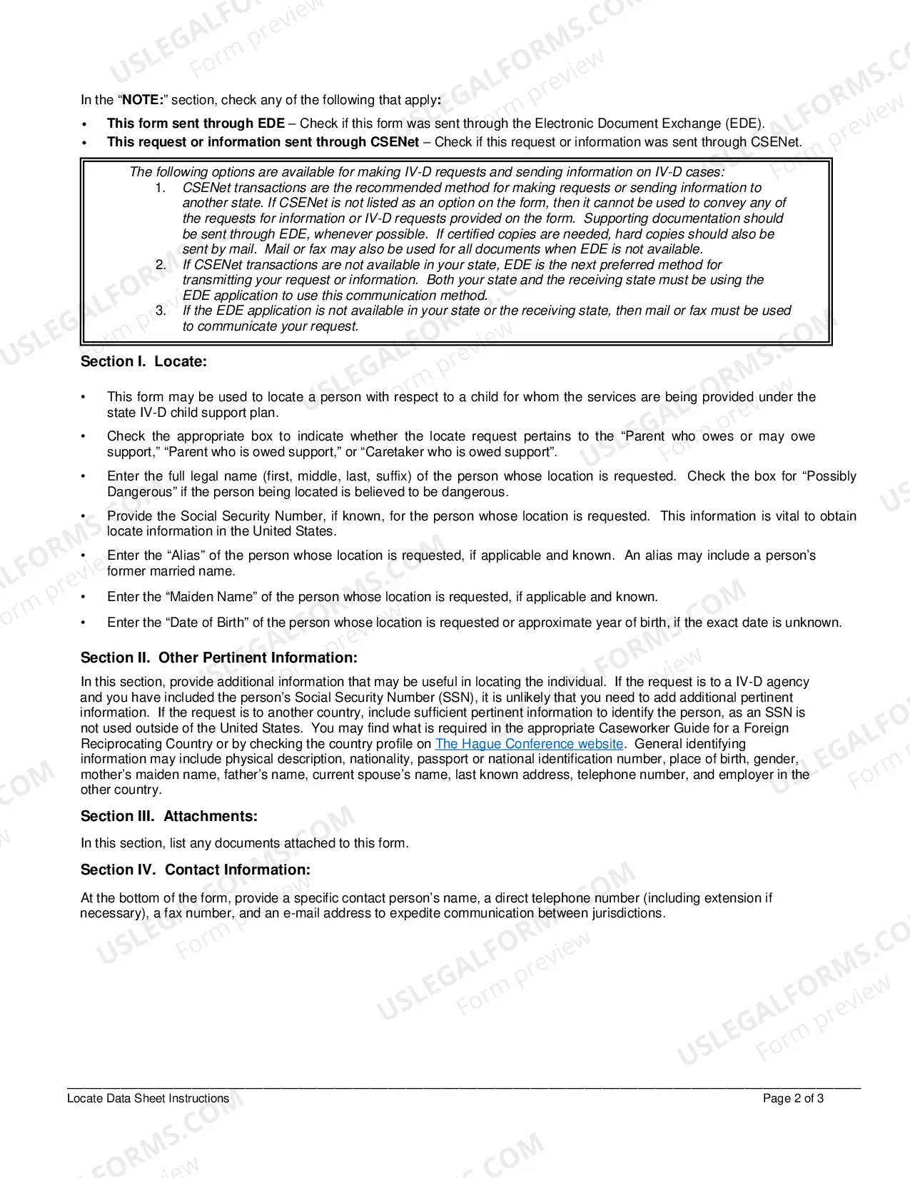 Preview Locate Data Sheet