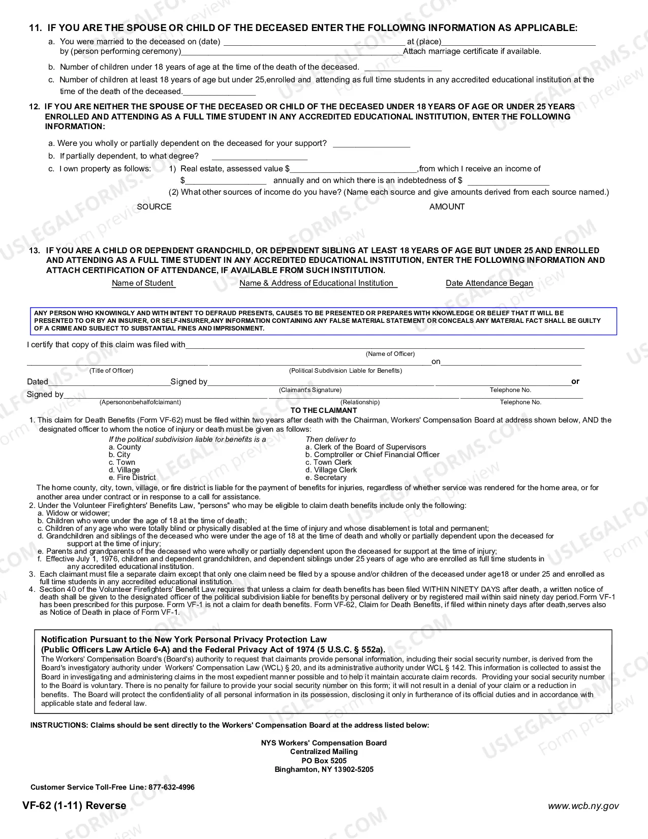 Preview Claim For Volunteer Firefighters Benefits In A Death Case