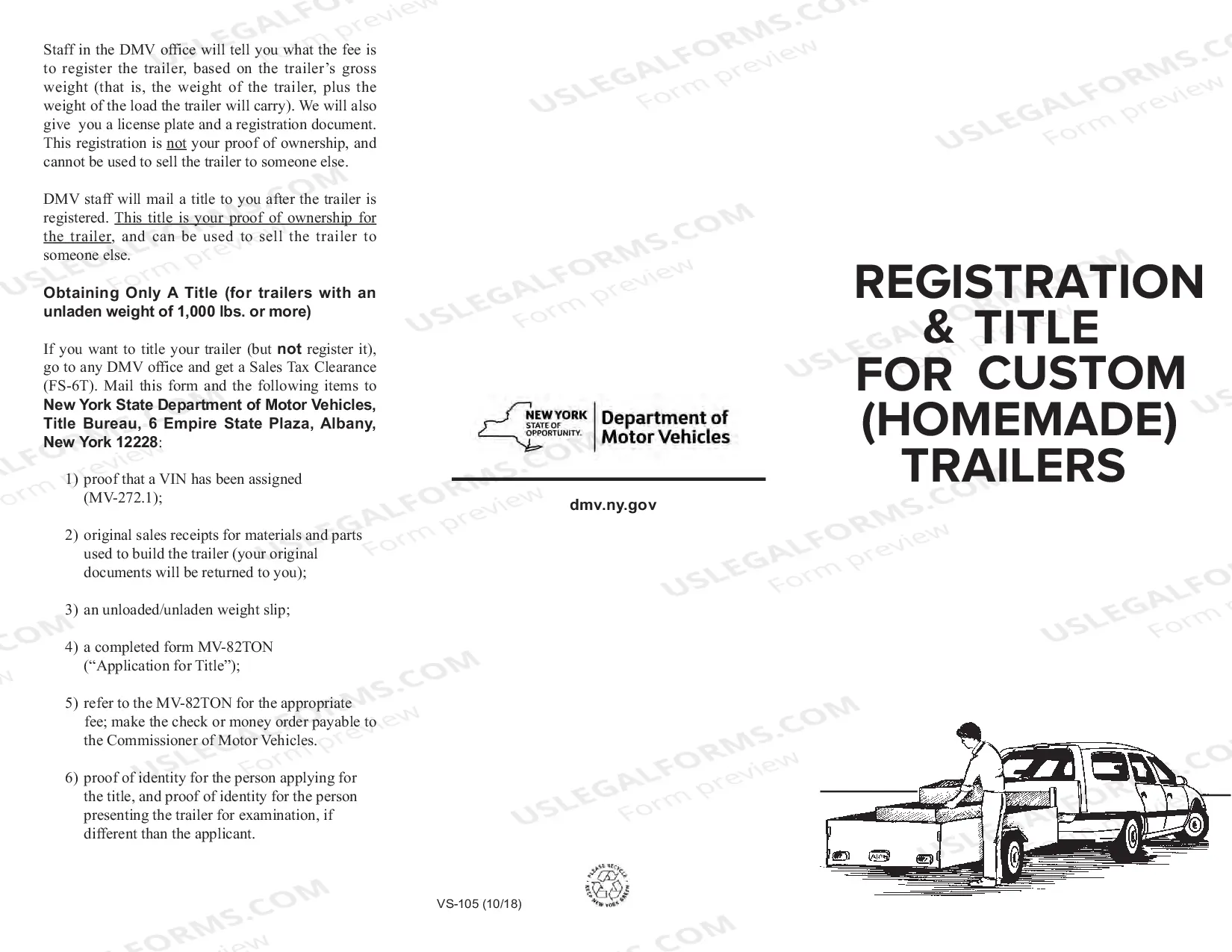 Preview Registration & Title for Custom (Homemade) Trailers