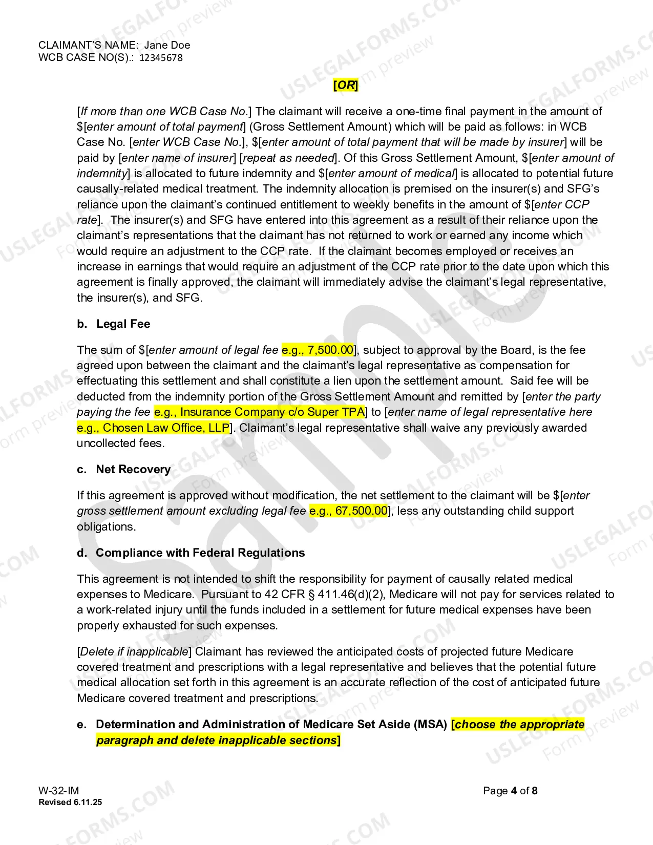 Preview WAMO Settlement Agreement - Indemnity - Section 32 WCL