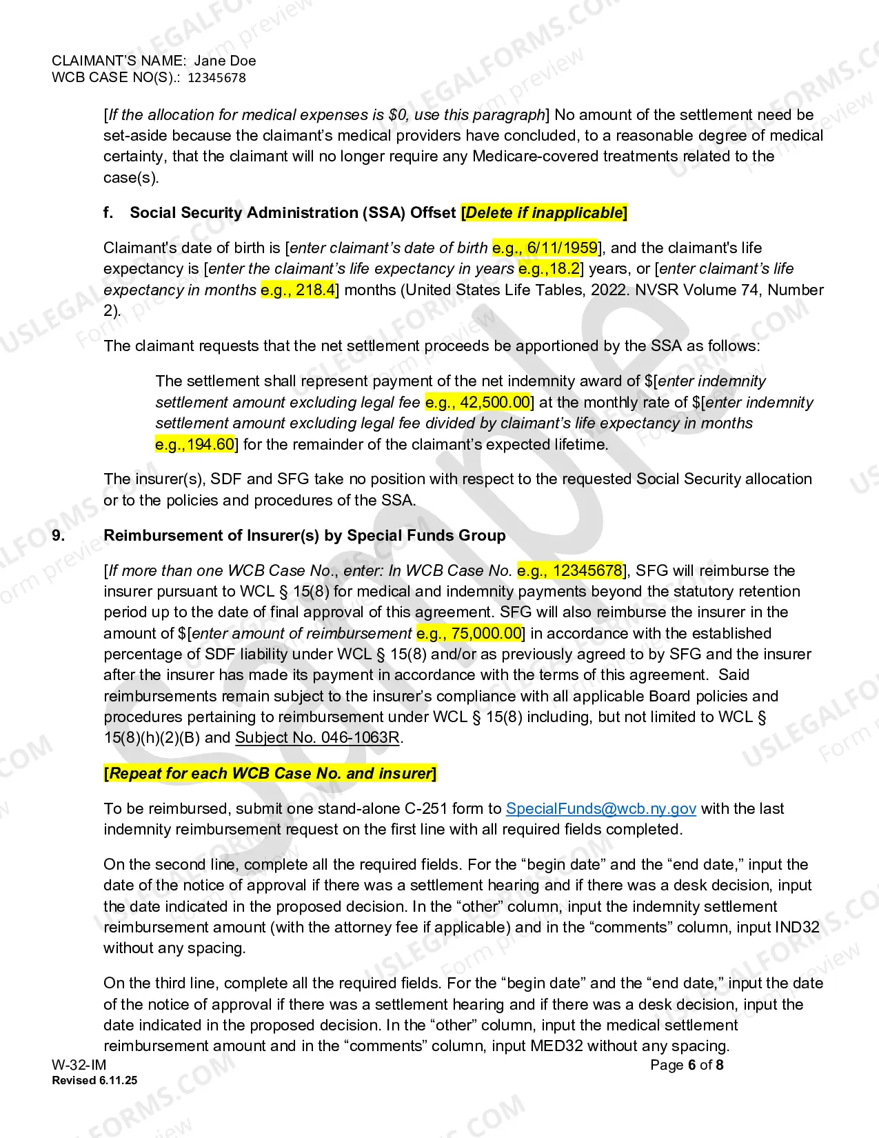 Preview WAMO Settlement Agreement - Indemnity - Section 32 WCL