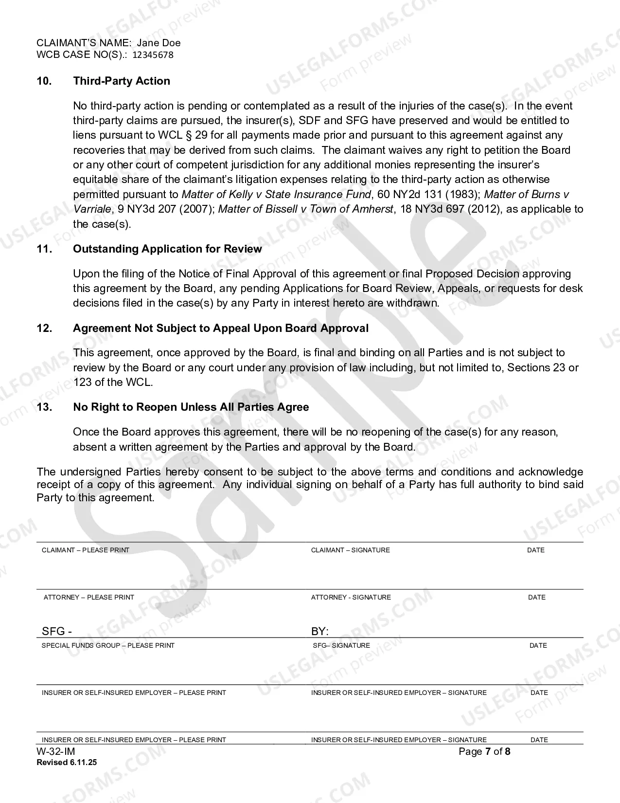Preview WAMO Settlement Agreement - Indemnity - Section 32 WCL
