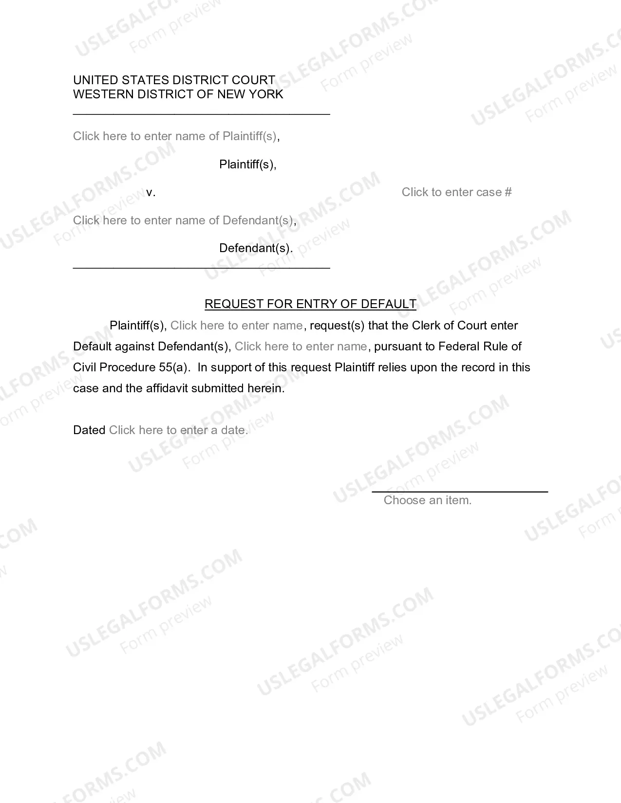 Preview Default Judgment Package