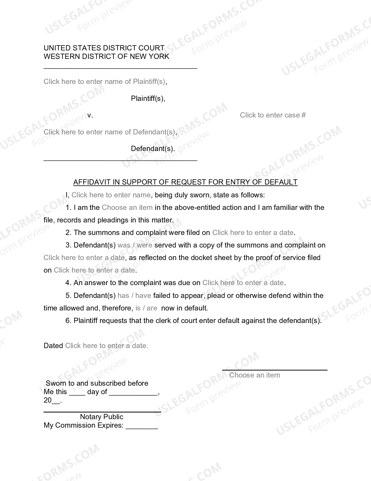 Preview Default Judgment Package