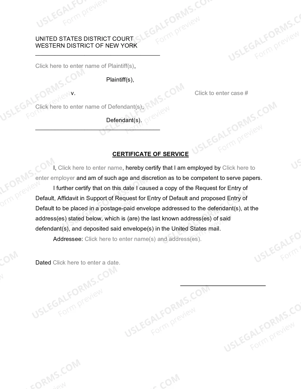 Preview Default Judgment Package