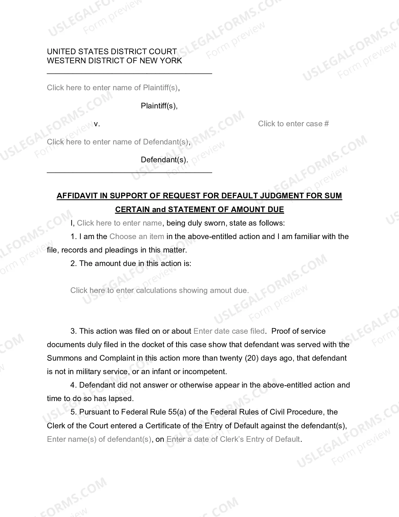 Preview Default Judgment Package