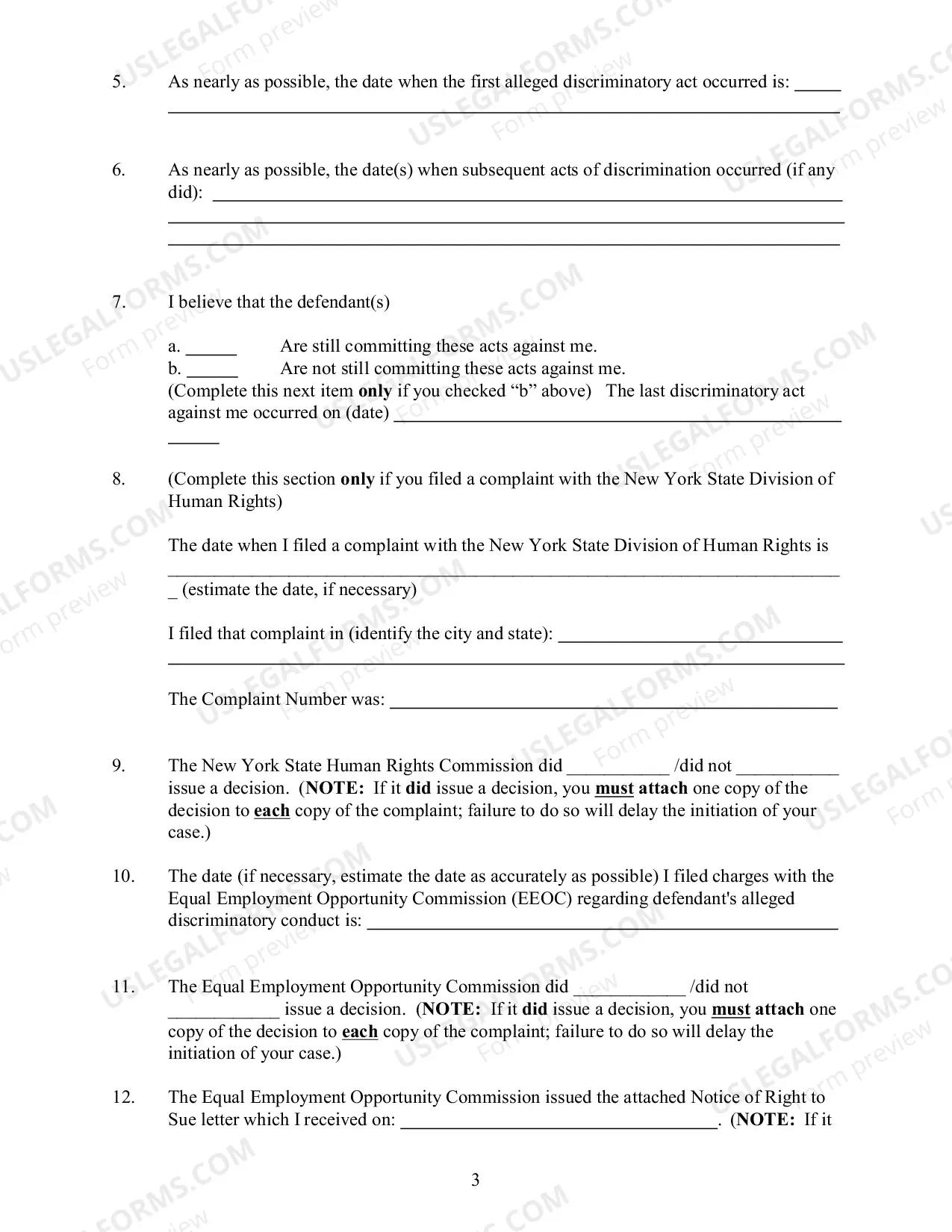 Preview Discrimination Complaint