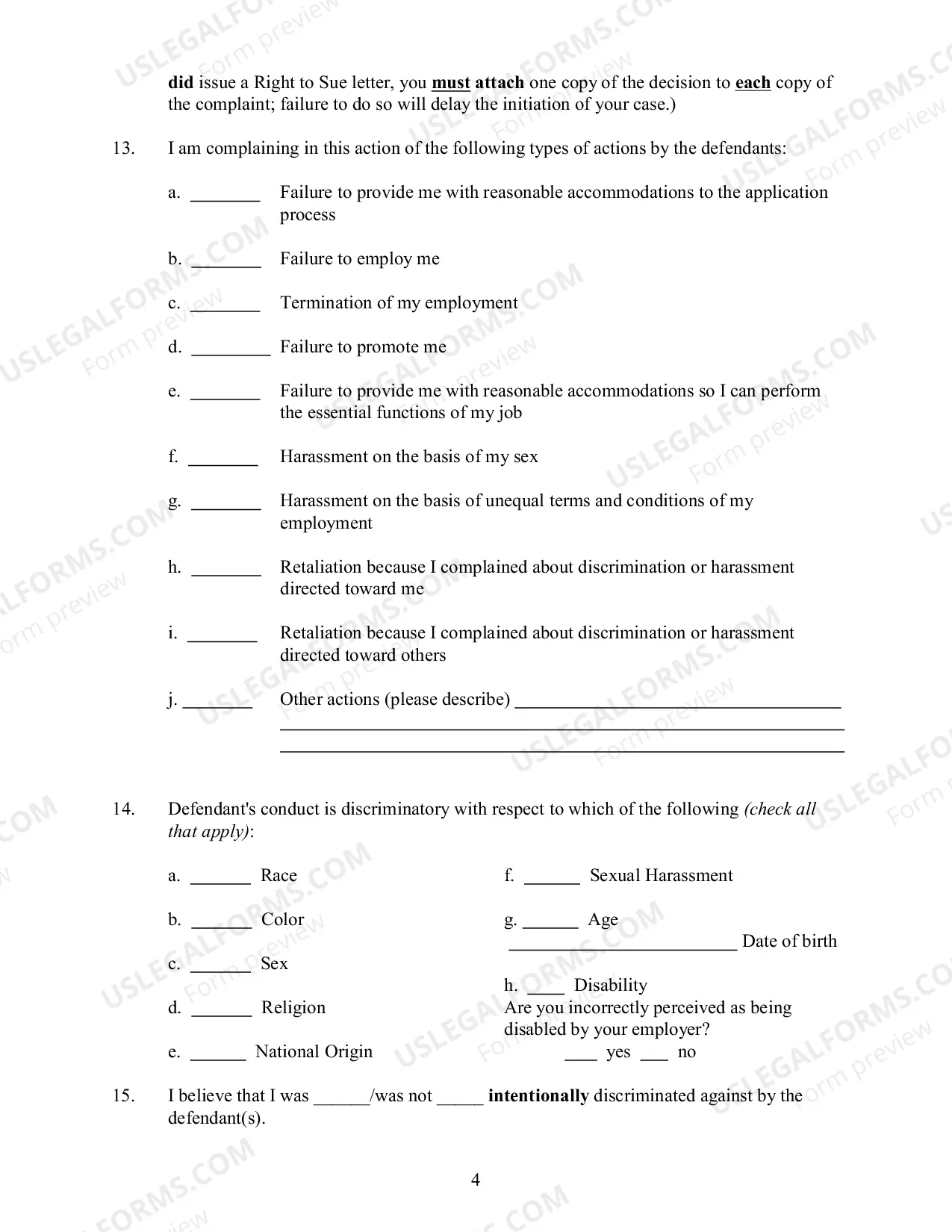 Preview Discrimination Complaint