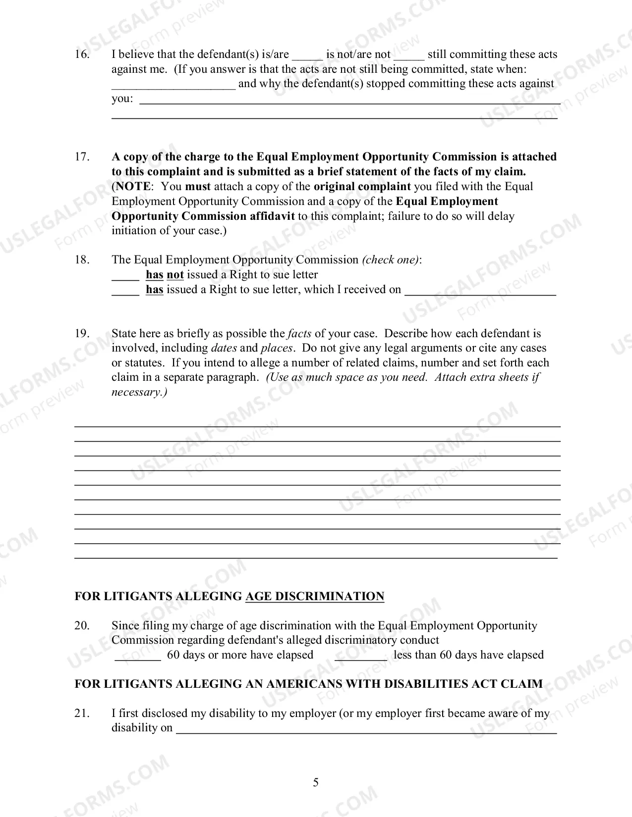 Preview Discrimination Complaint
