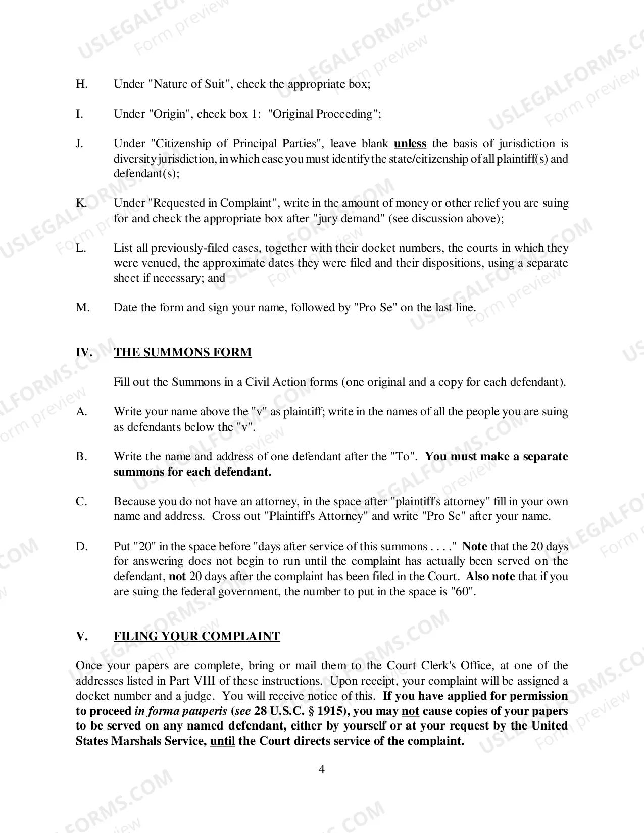 Preview Non-Prisoner Instructions