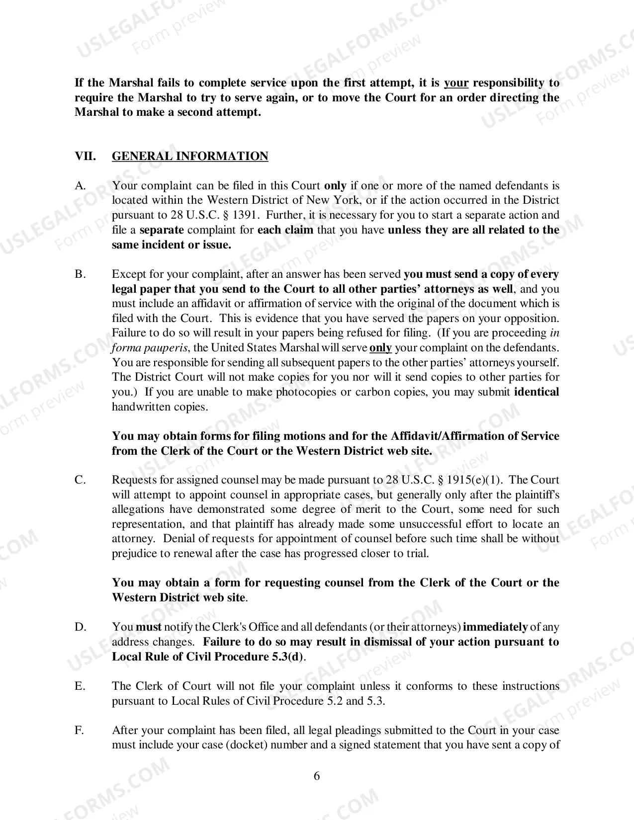 Preview Non-Prisoner Instructions