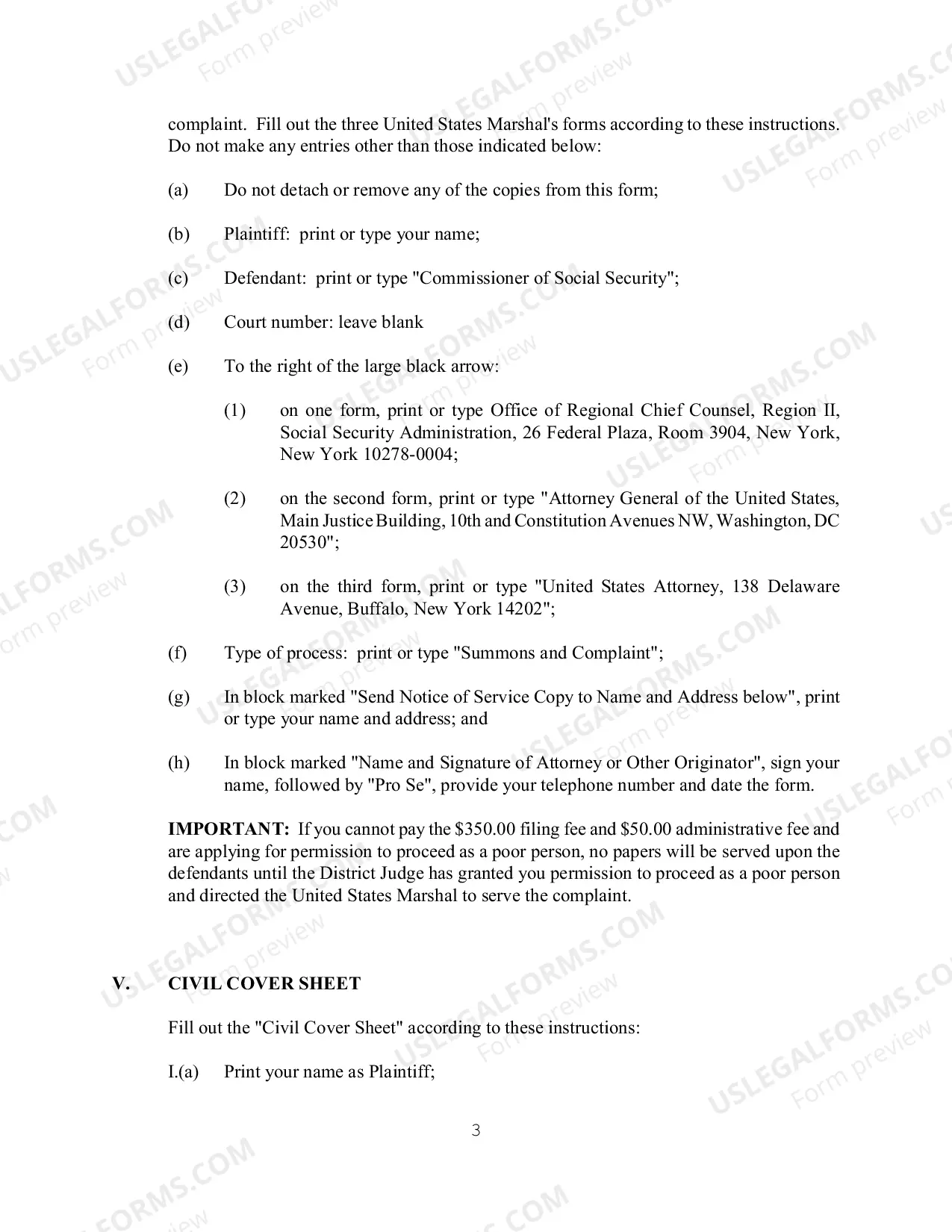 Preview Social Security Instructions