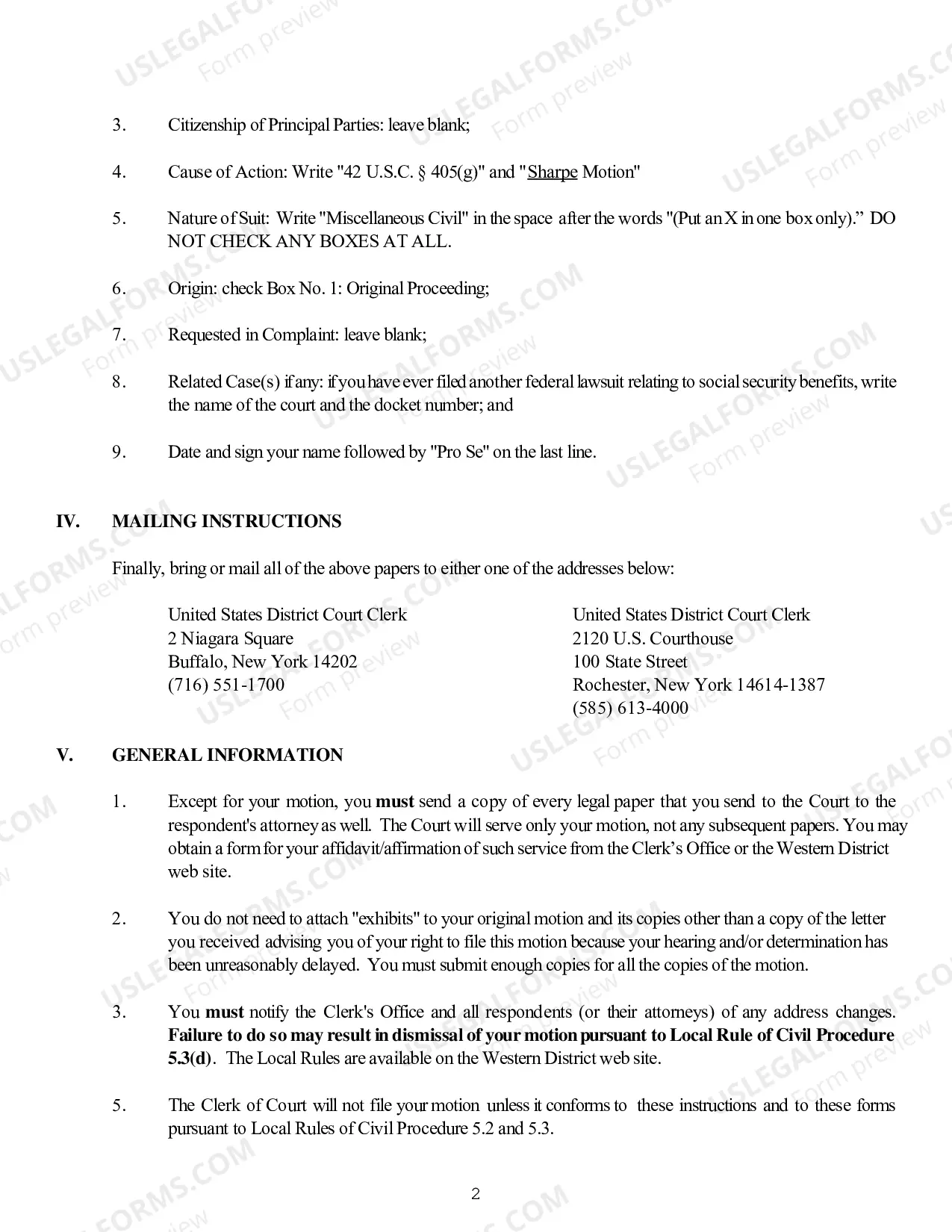 Preview Sharpe Motion Instructions