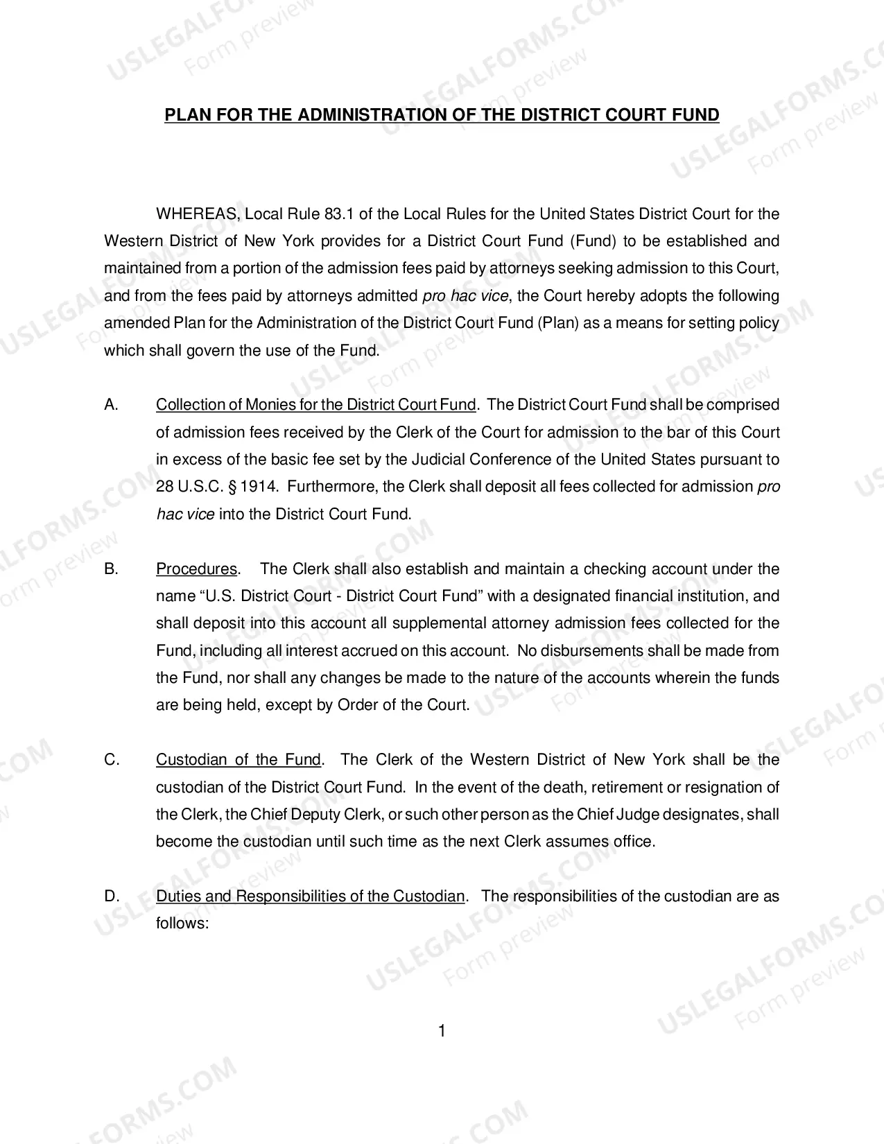 Preview District Court Fund Plan