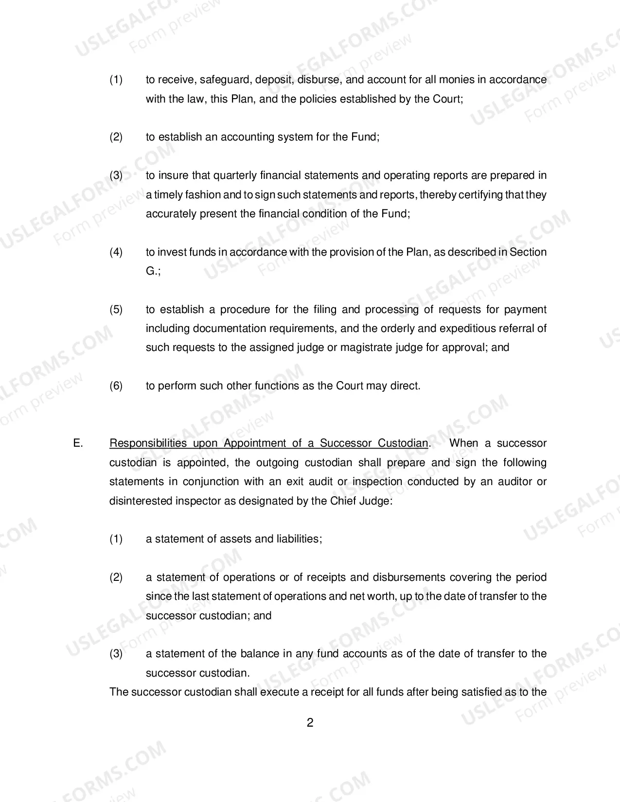 Preview District Court Fund Plan