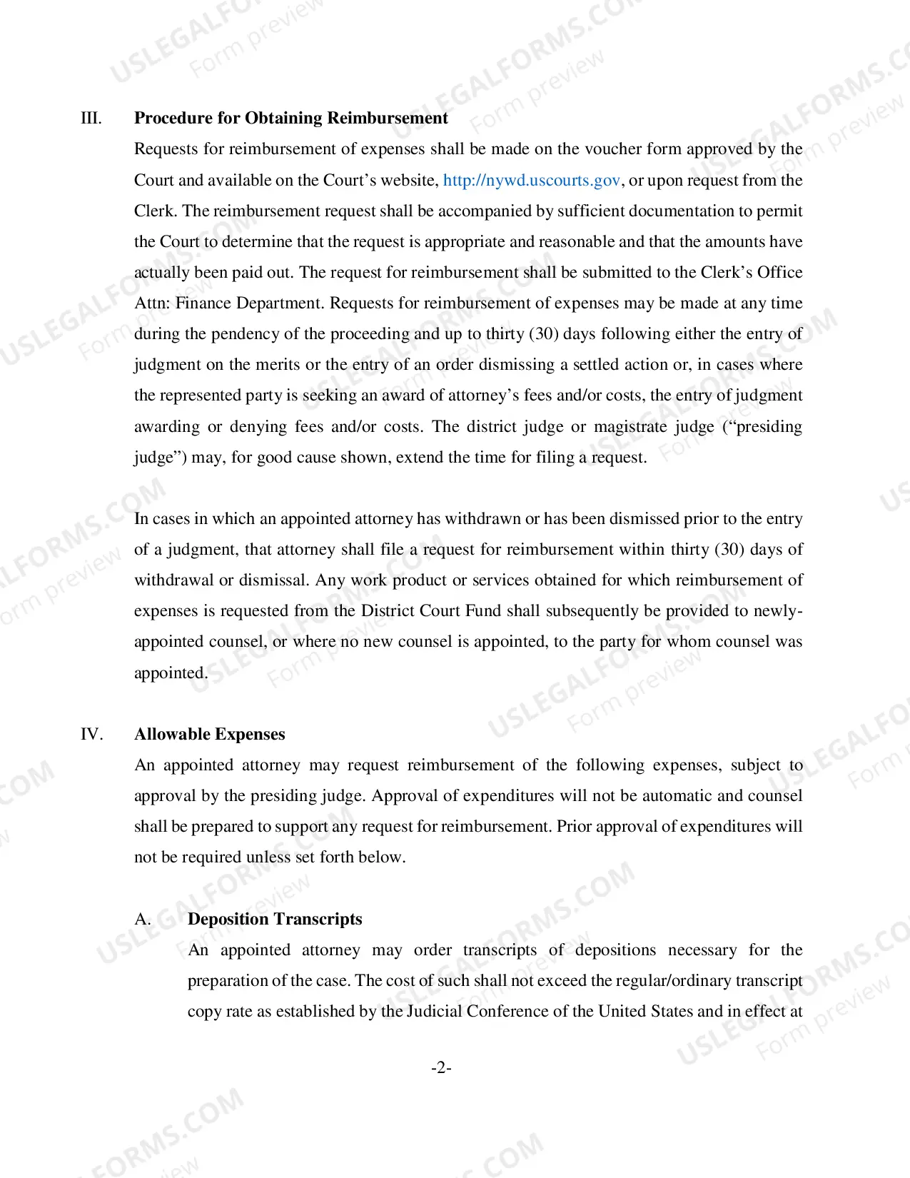 Preview District Court Fund Guidelines