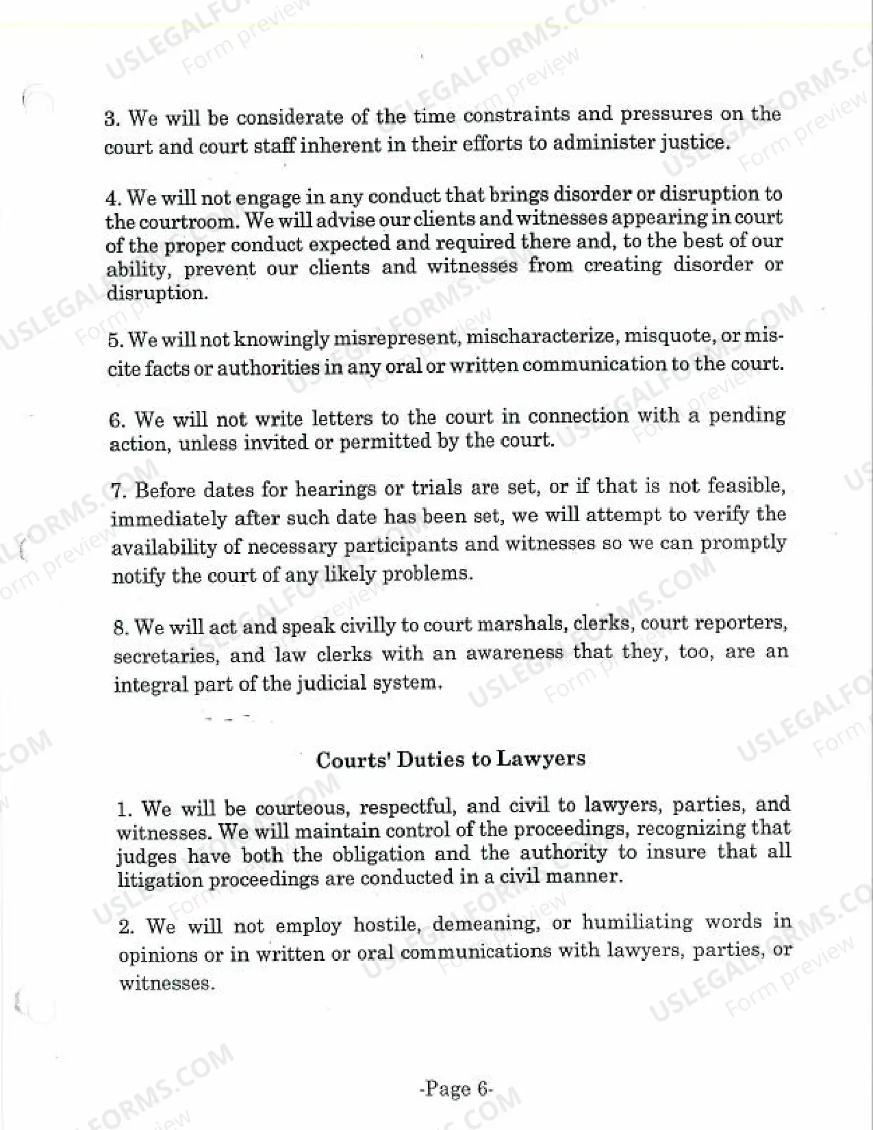 Preview Civility Principles Preamble, Oct 5, 1998