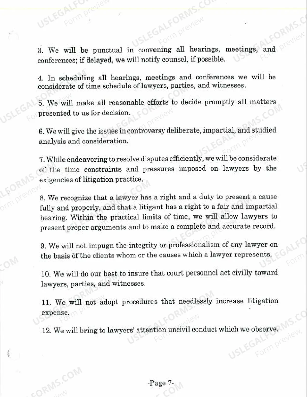 Preview Civility Principles Preamble, Oct 5, 1998