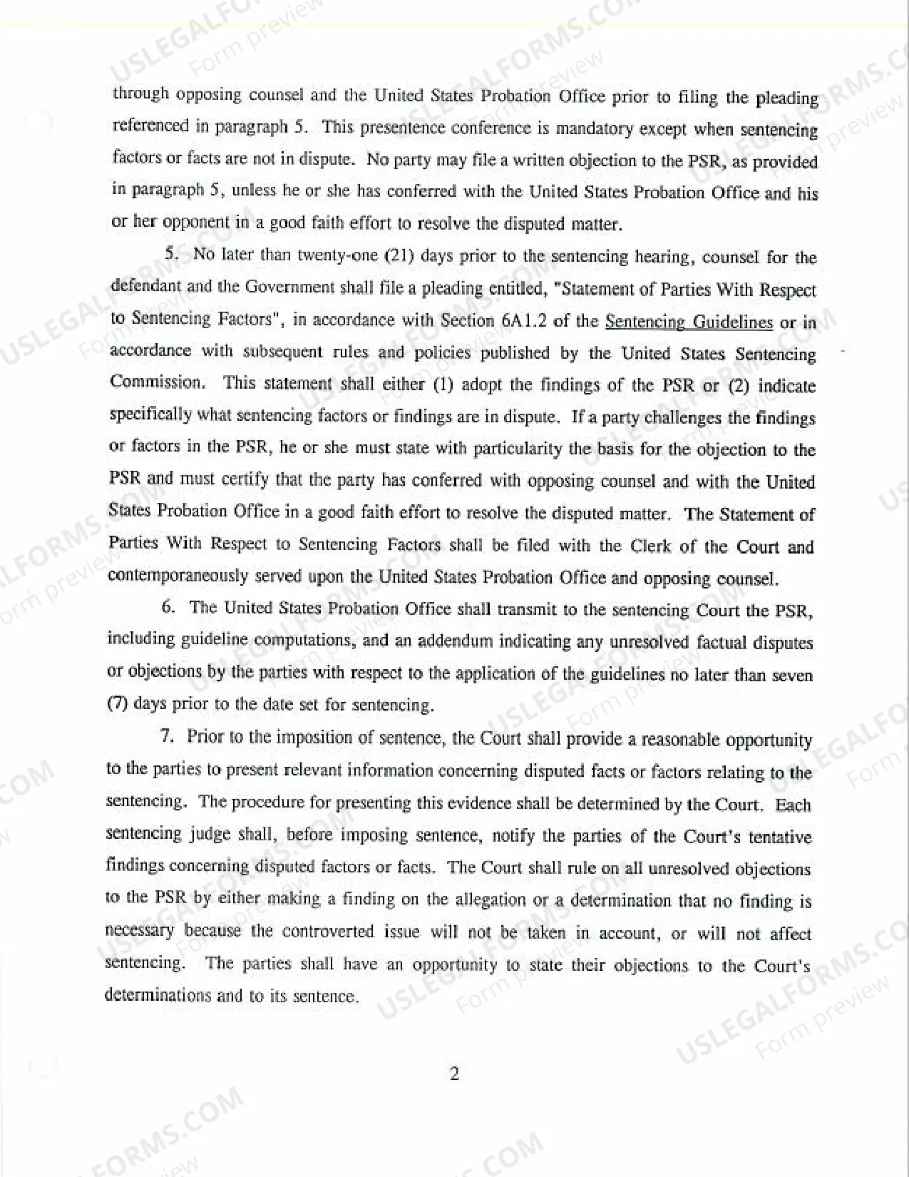 Preview Sentencing Procedures Under Sentencing Reform Act of 1984 (Local Procedural Guidelines), Nov 28, 1994