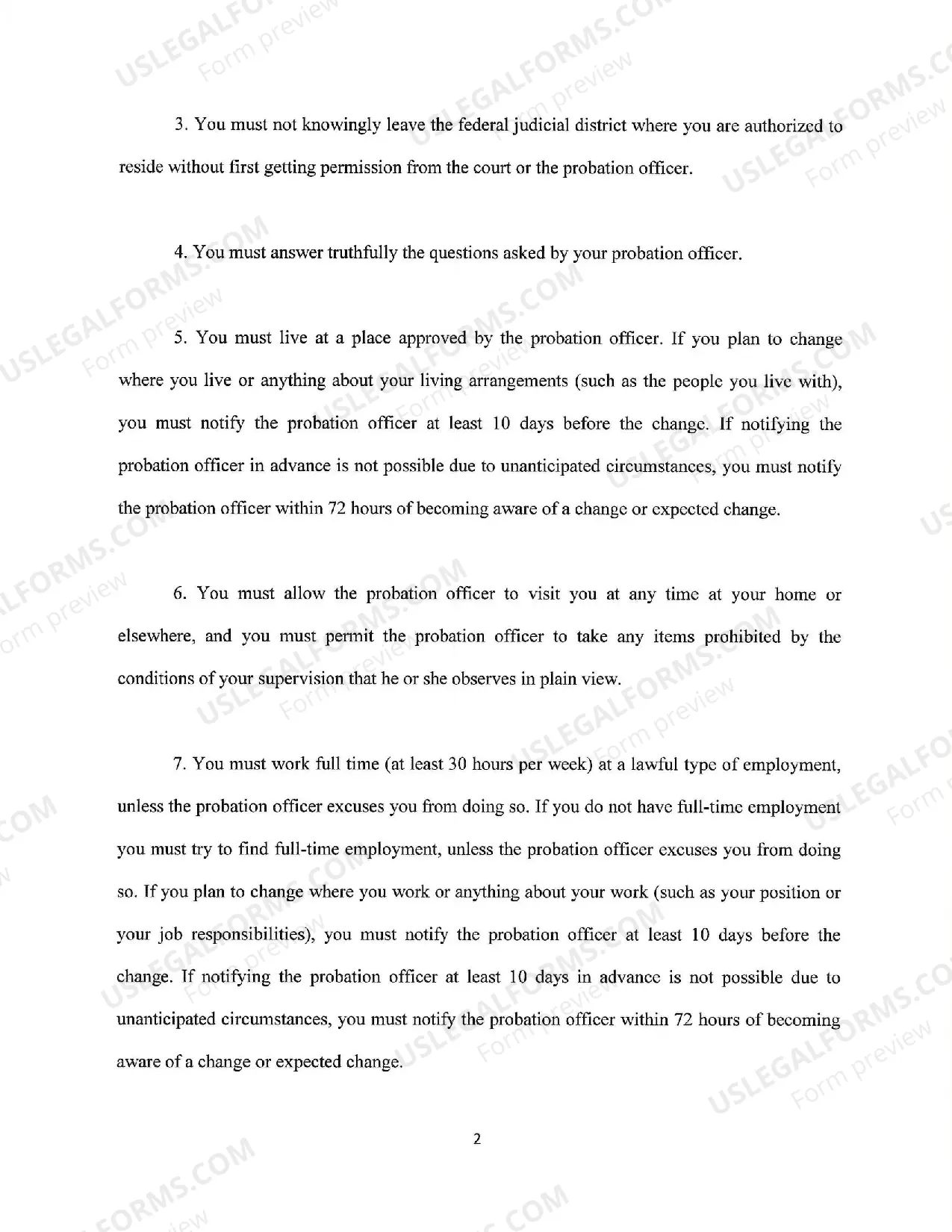Preview Revised Standard Conditions of Probation and Supervised Release, April 4, 2017