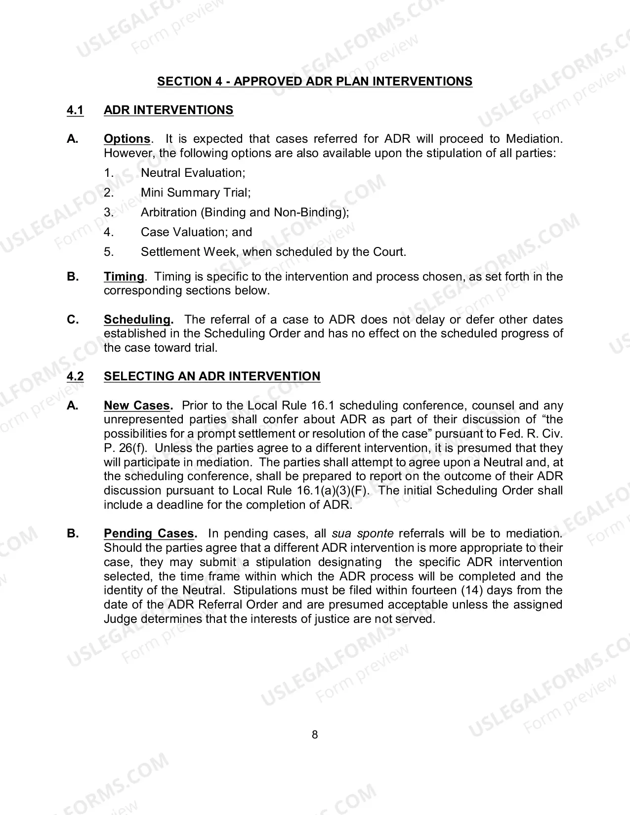 Preview ADR Plan - Revised June 24, 2011
