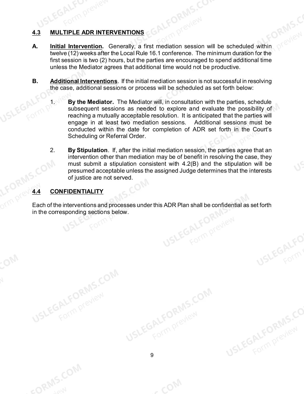 Preview ADR Plan - Revised June 24, 2011
