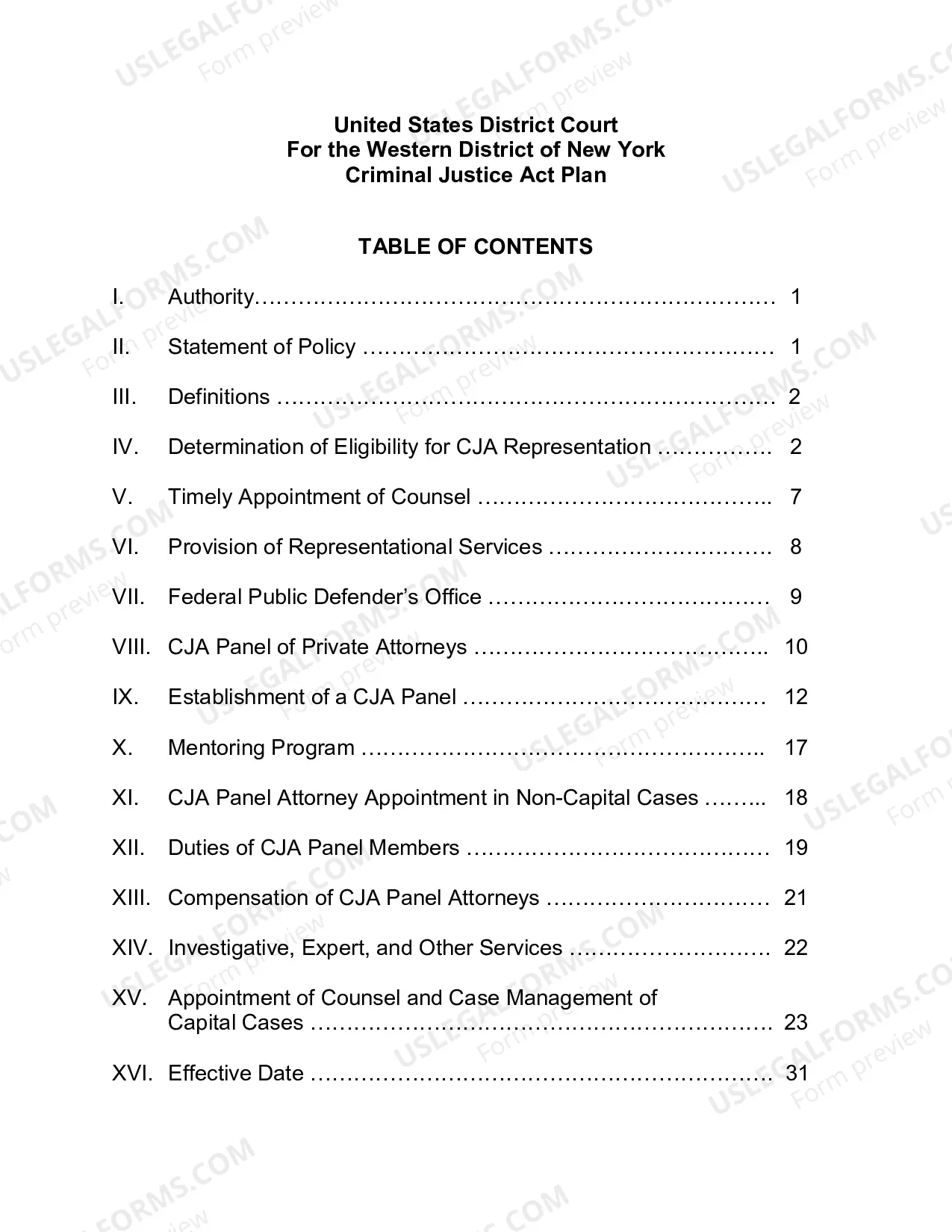 Preview CJA Plan