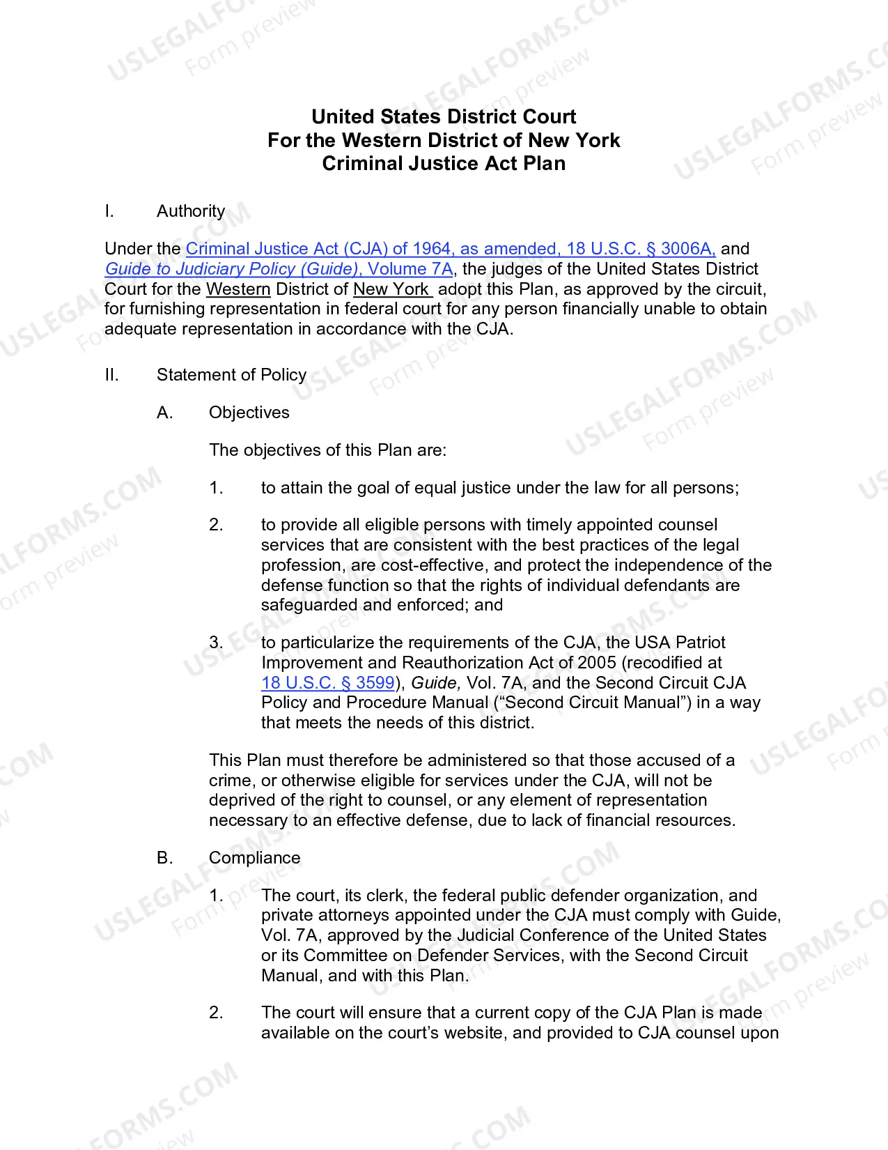 Preview CJA Plan