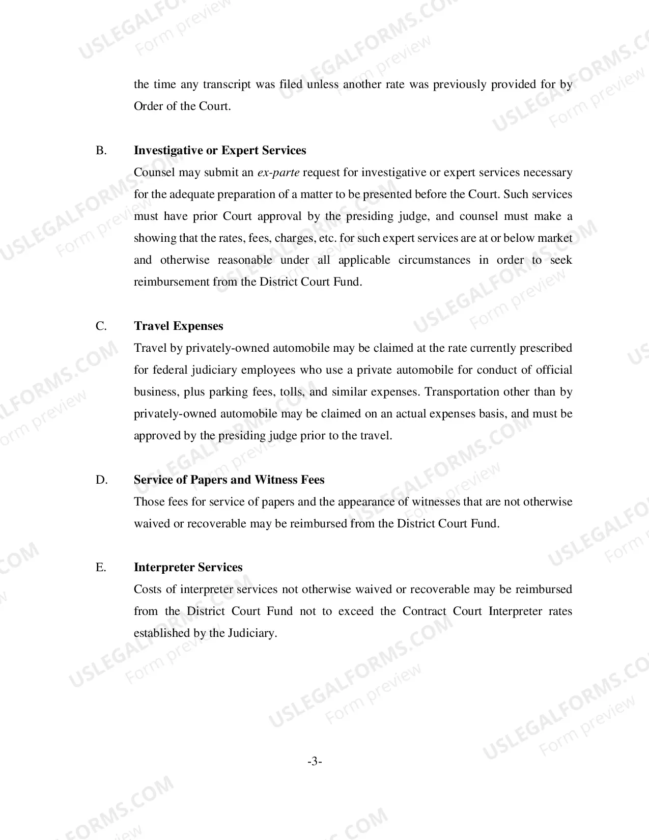 Preview District Court Fund Guidelines