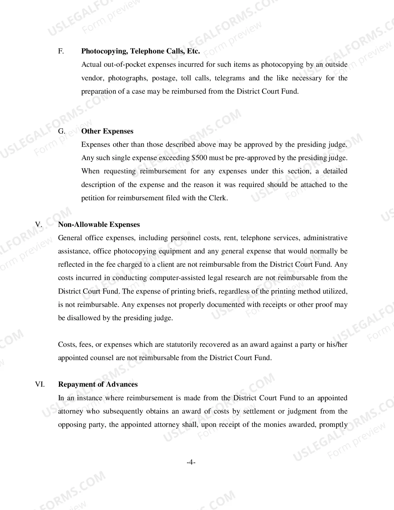 Preview District Court Fund Guidelines
