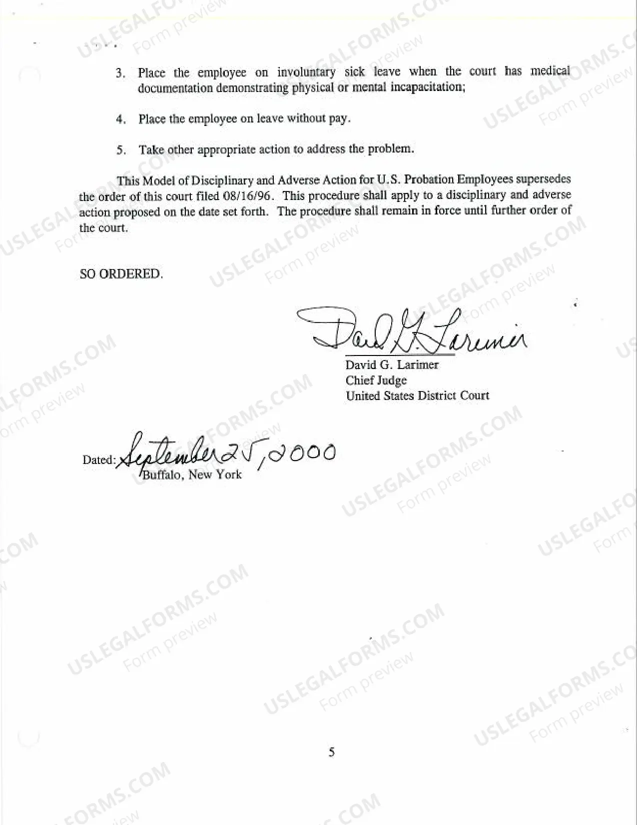 Preview OTHER-2000-60 U.S. Probation Department Disciplinary and Adverse Action Policy and Procedures, Sept 26, 2000.pdf