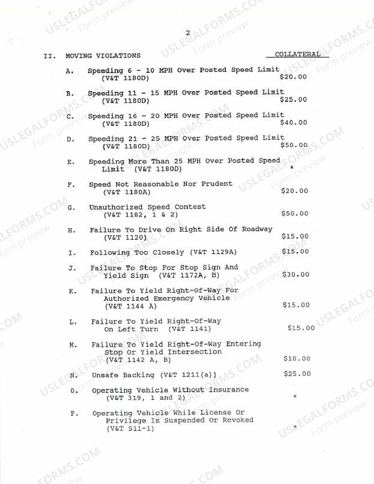 Preview FOR-1995-41 Collateral Forfeiture (In Lieu of Appearance in Suitable Types of Misdemeanor Cases), Feb 3, 1995.pdf