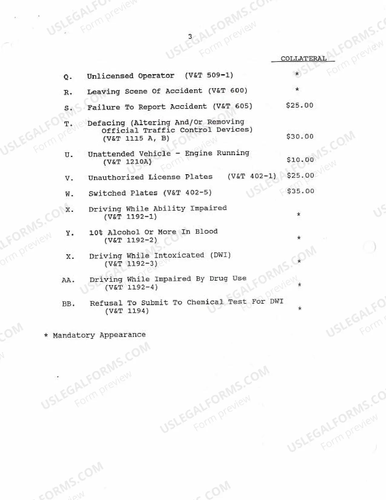 Preview FOR-1995-41 Collateral Forfeiture (In Lieu of Appearance in Suitable Types of Misdemeanor Cases), Feb 3, 1995.pdf