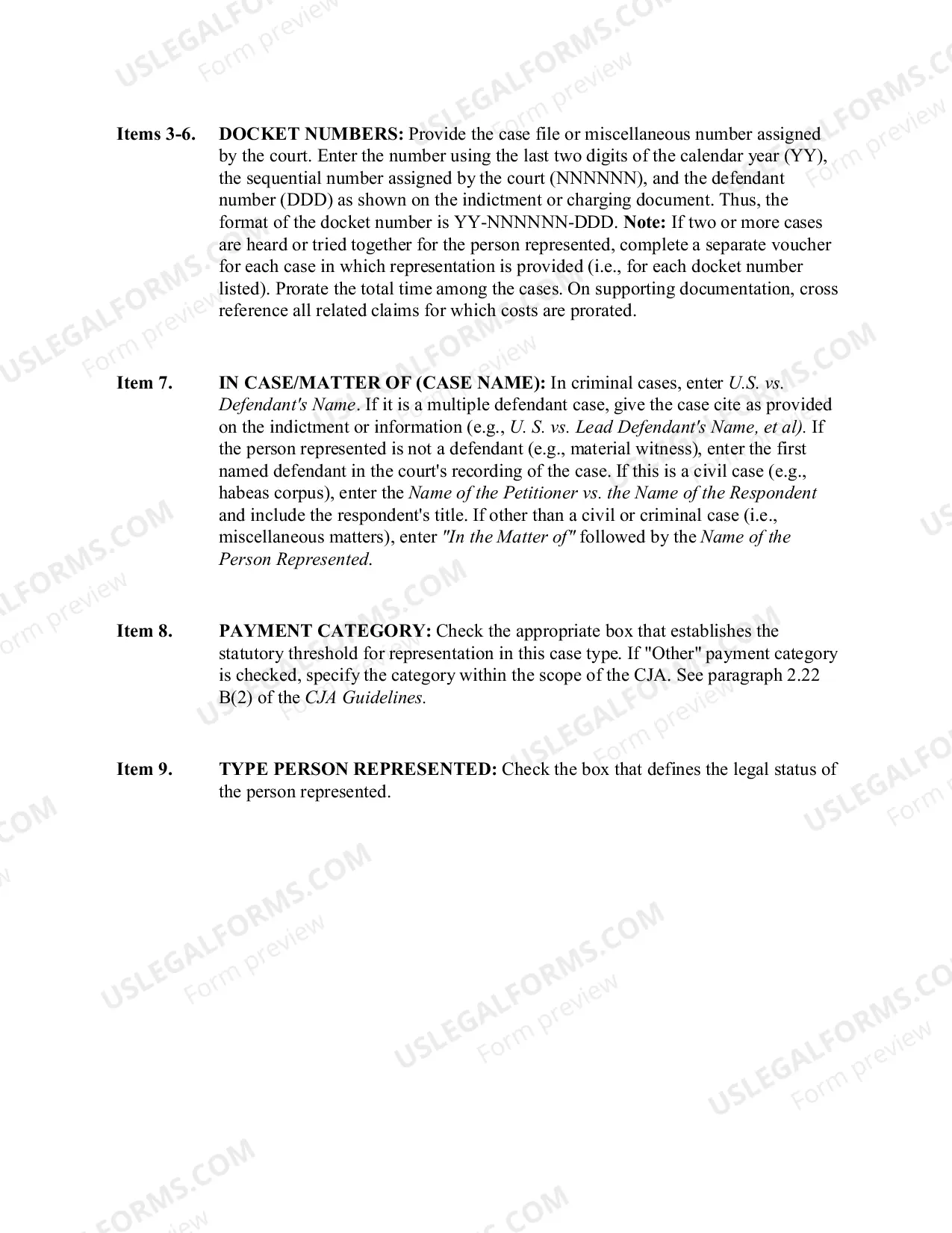 Preview CJA Form 20 Instructions