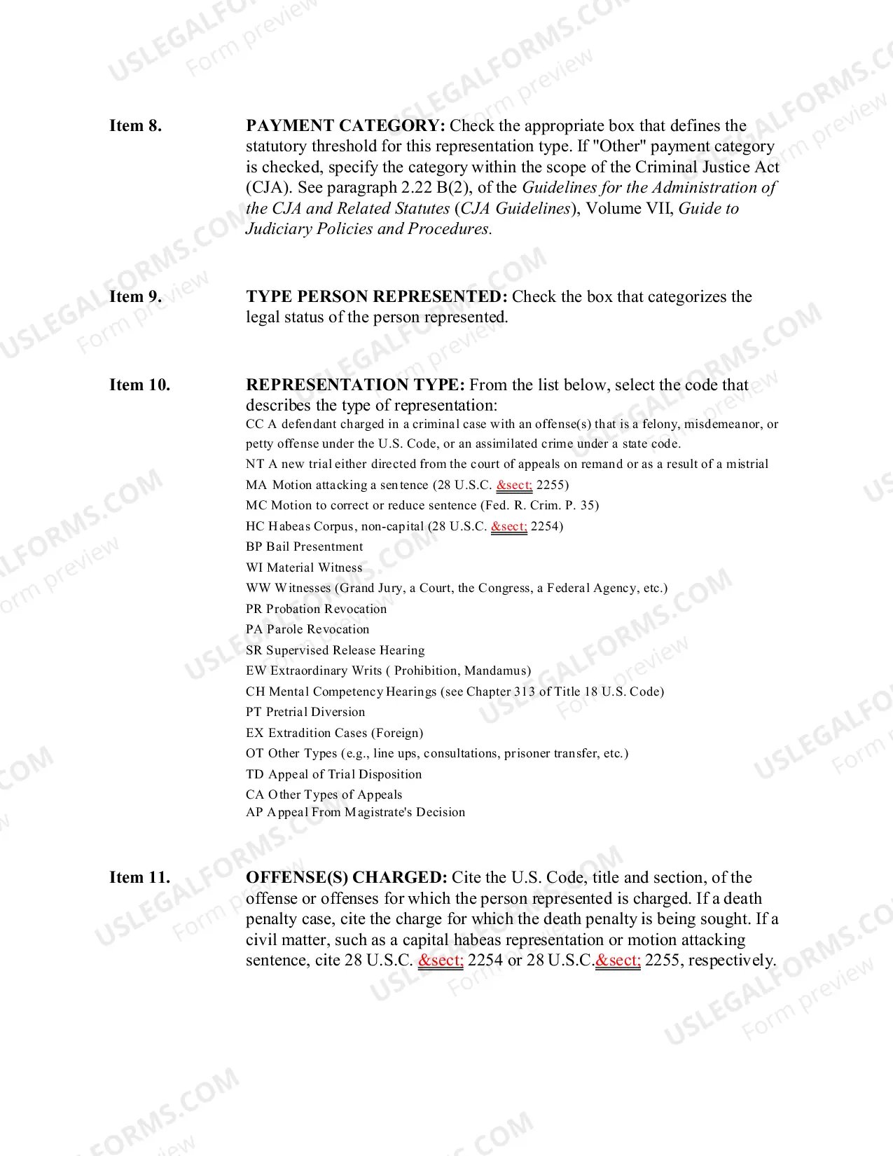 Preview CJA Form 24 Instructions