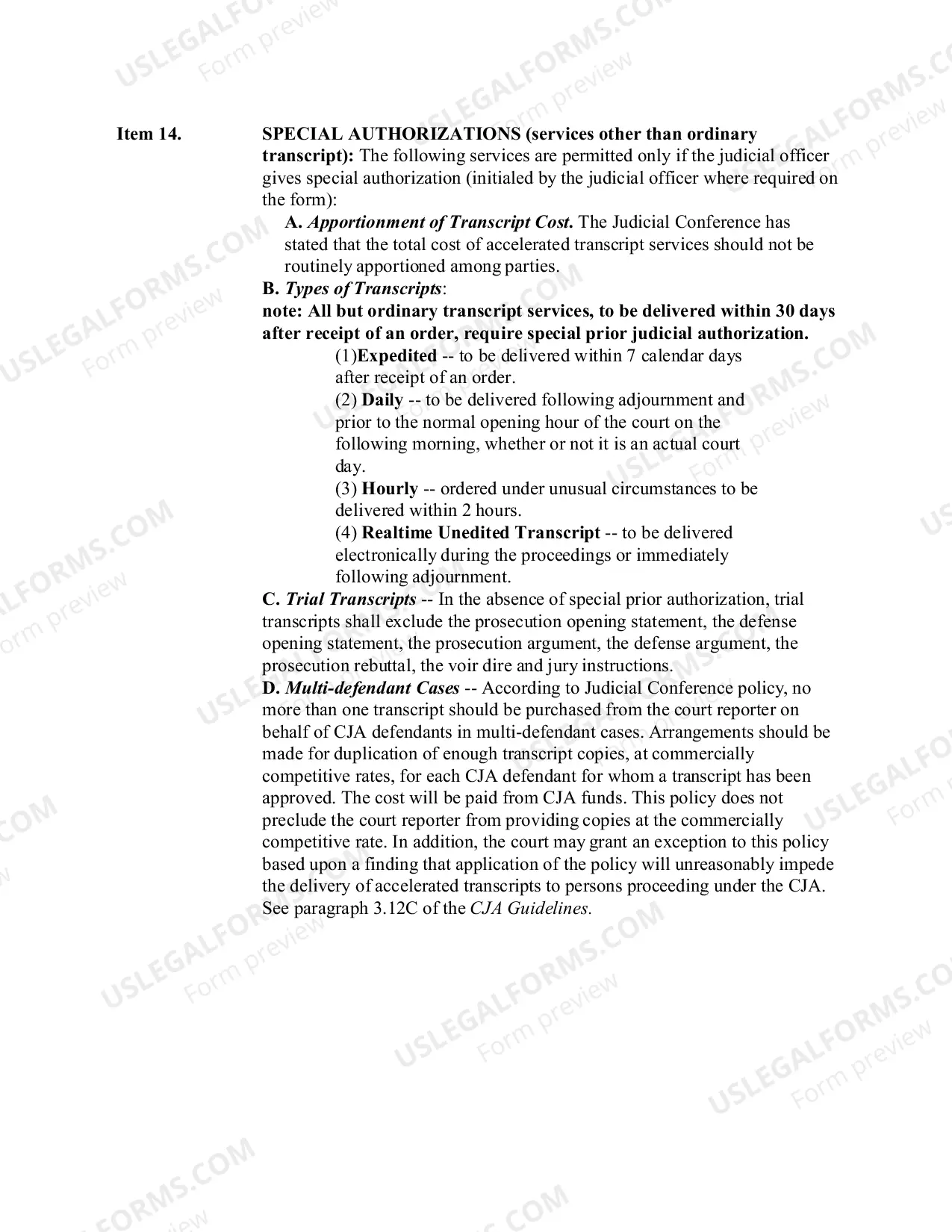 Preview CJA Form 24 Instructions