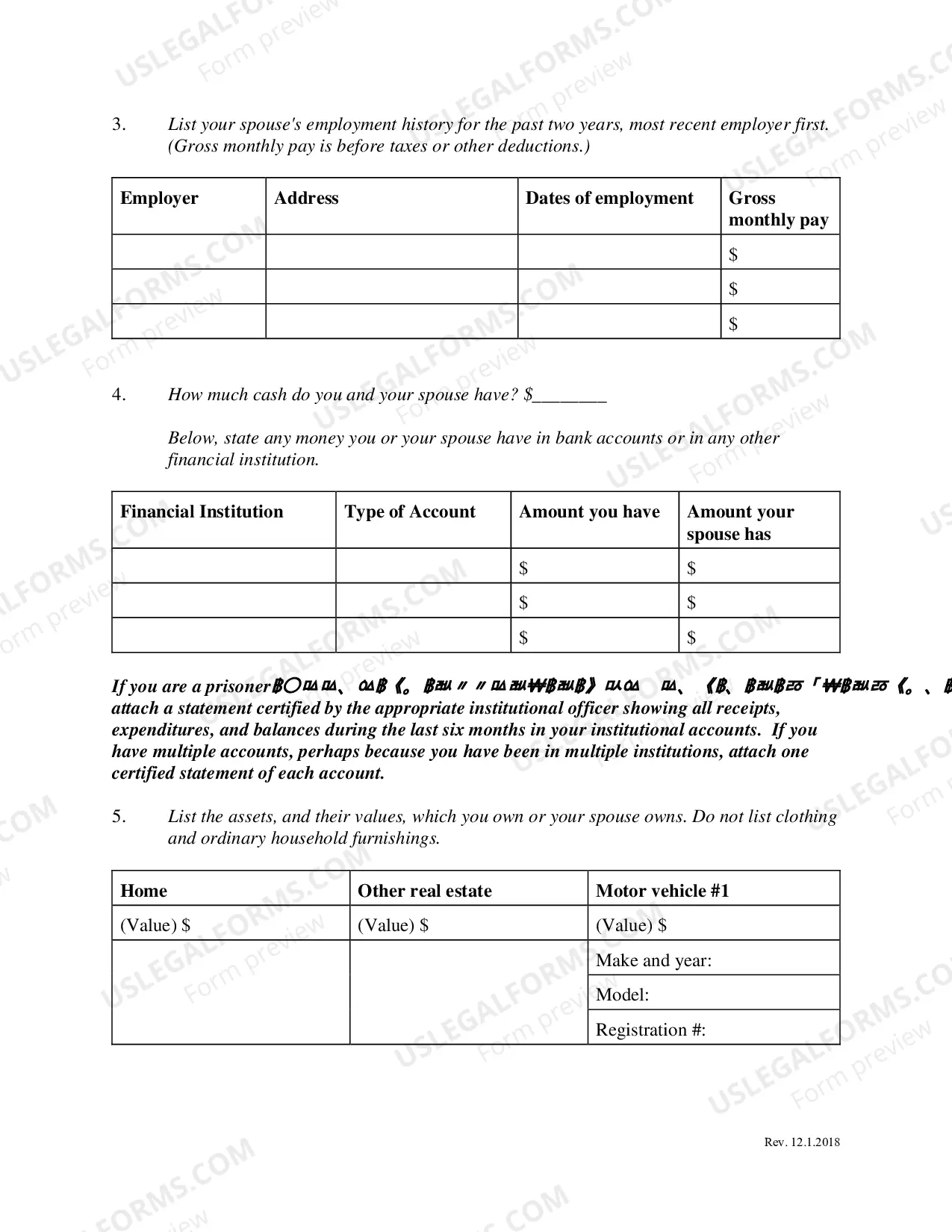 Preview Form 4 Affidavit with motion to proceed in forma pauperis