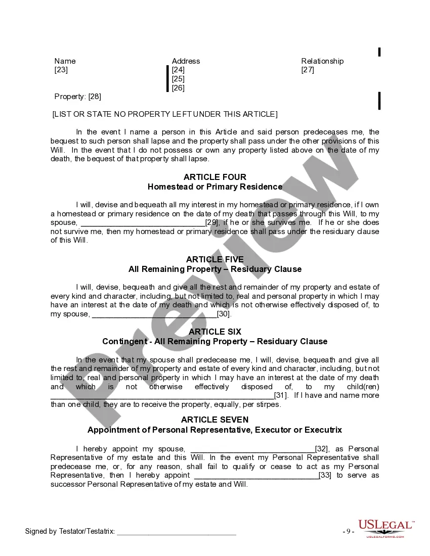 Preview Mutual Wills Package with Last Wills and Testaments for Married Couple with Adult Children