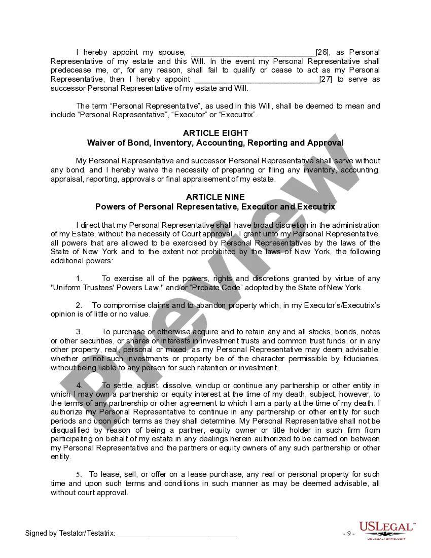 Preview Mutual Wills package with Last Wills and Testaments for Married Couple with No Children