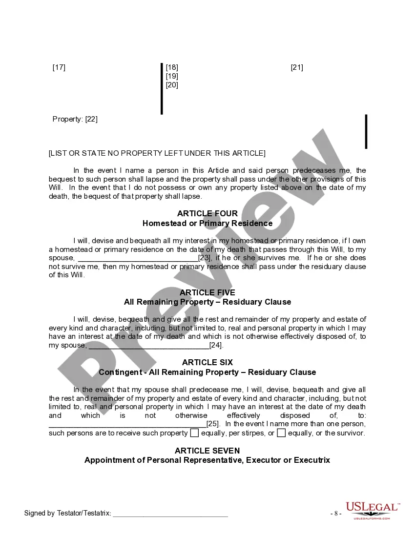 Preview Mutual Wills package with Last Wills and Testaments for Married Couple with No Children